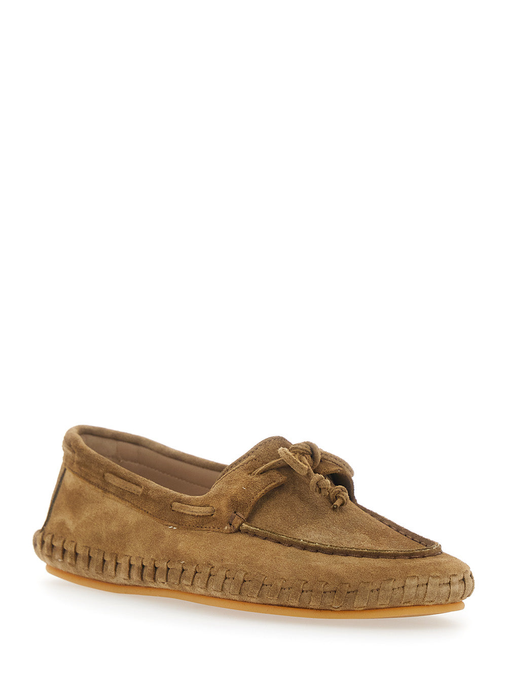 Loafers DMWSUETAU with Suede Bow Detail Beige Women Goat