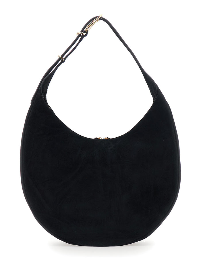 Shoulder Bag LIFFNER with Top Handle in Black Suede for Women Calf