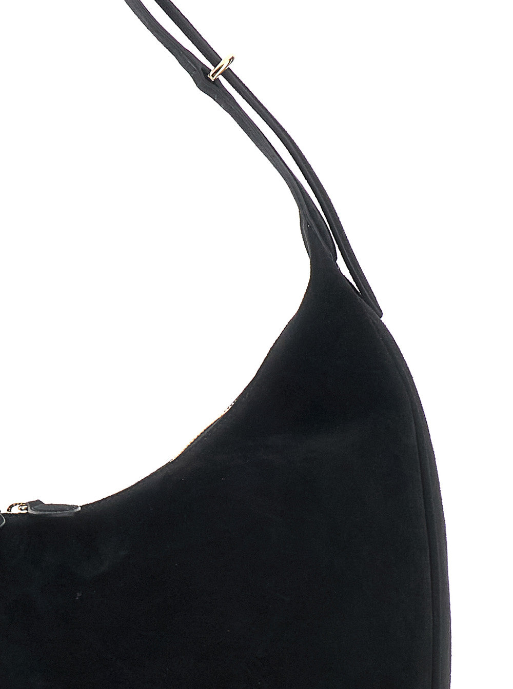 Shoulder Bag LIFFNER with Top Handle in Black Suede for Women Calf