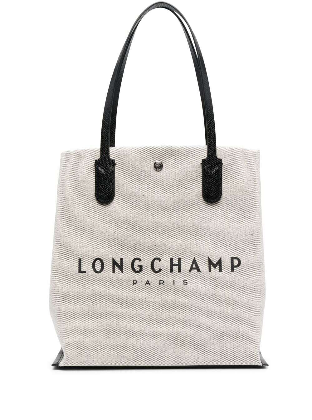Roseau White Tote Bag with Logo Print in Cotton Canvas Woman