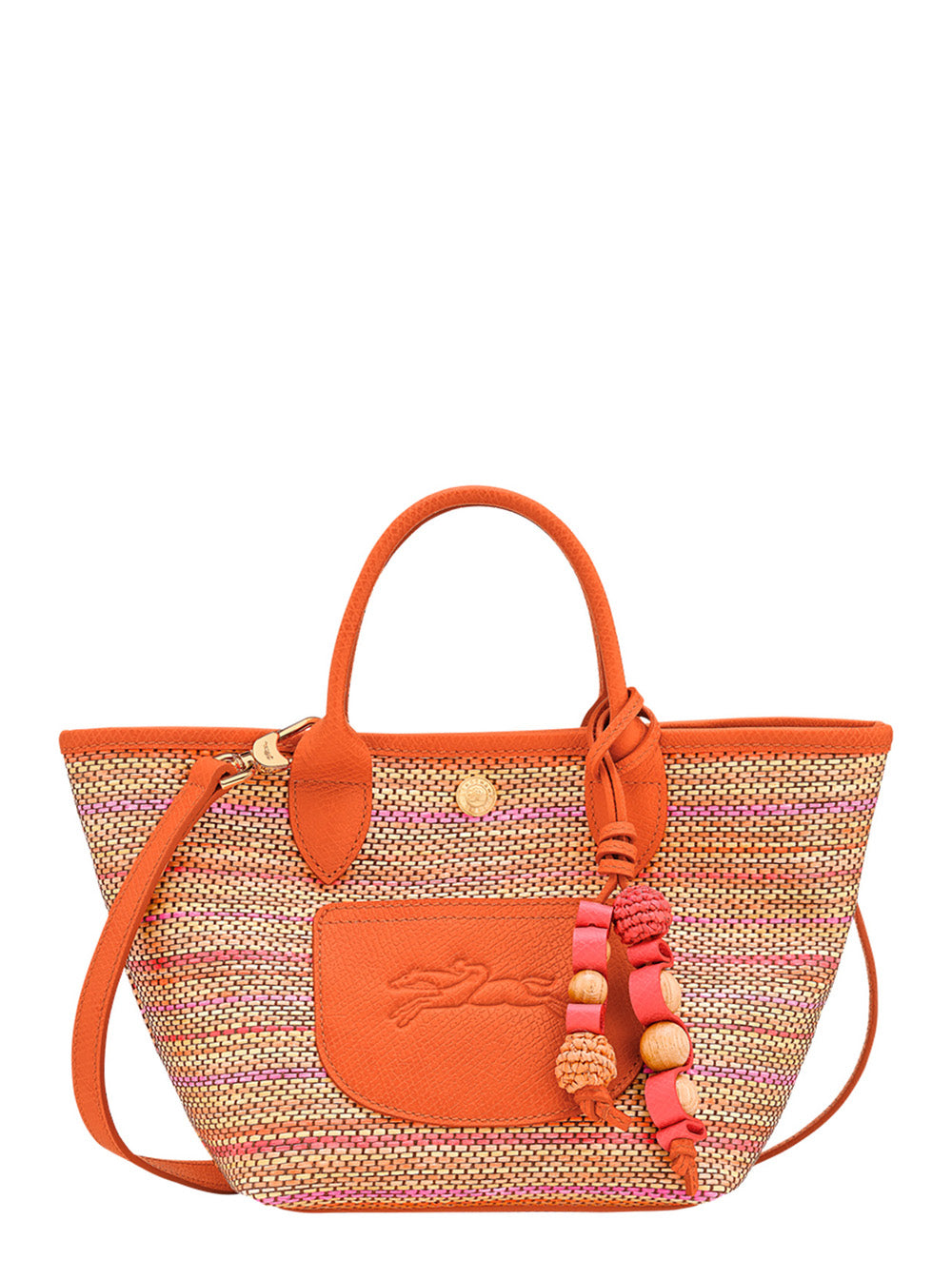 Shoulder Bag Le Panier Pliage Rainbow with Adjustable and Removable Strap Logo on the Front in Multicolor Canvas for Women Crossbody