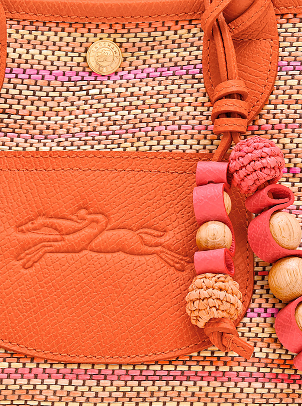 Shoulder Bag Le Panier Pliage Rainbow with Adjustable and Removable Strap Logo on the Front in Multicolor Canvas for Women Crossbody