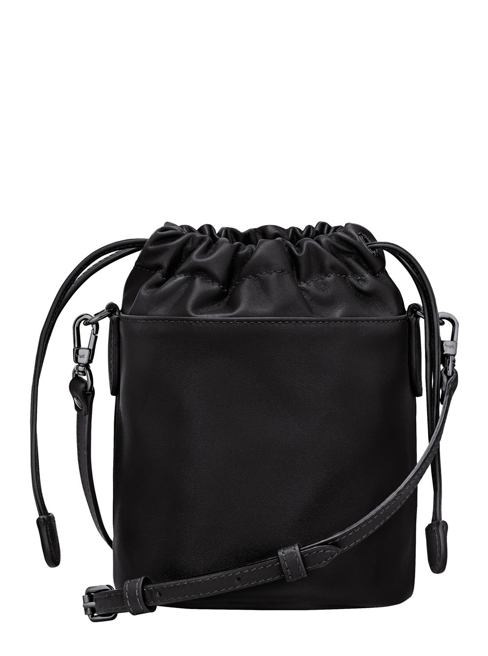 Black Shoulder Bag With Adjustable And Removable Strap Leather For Women Crossbody