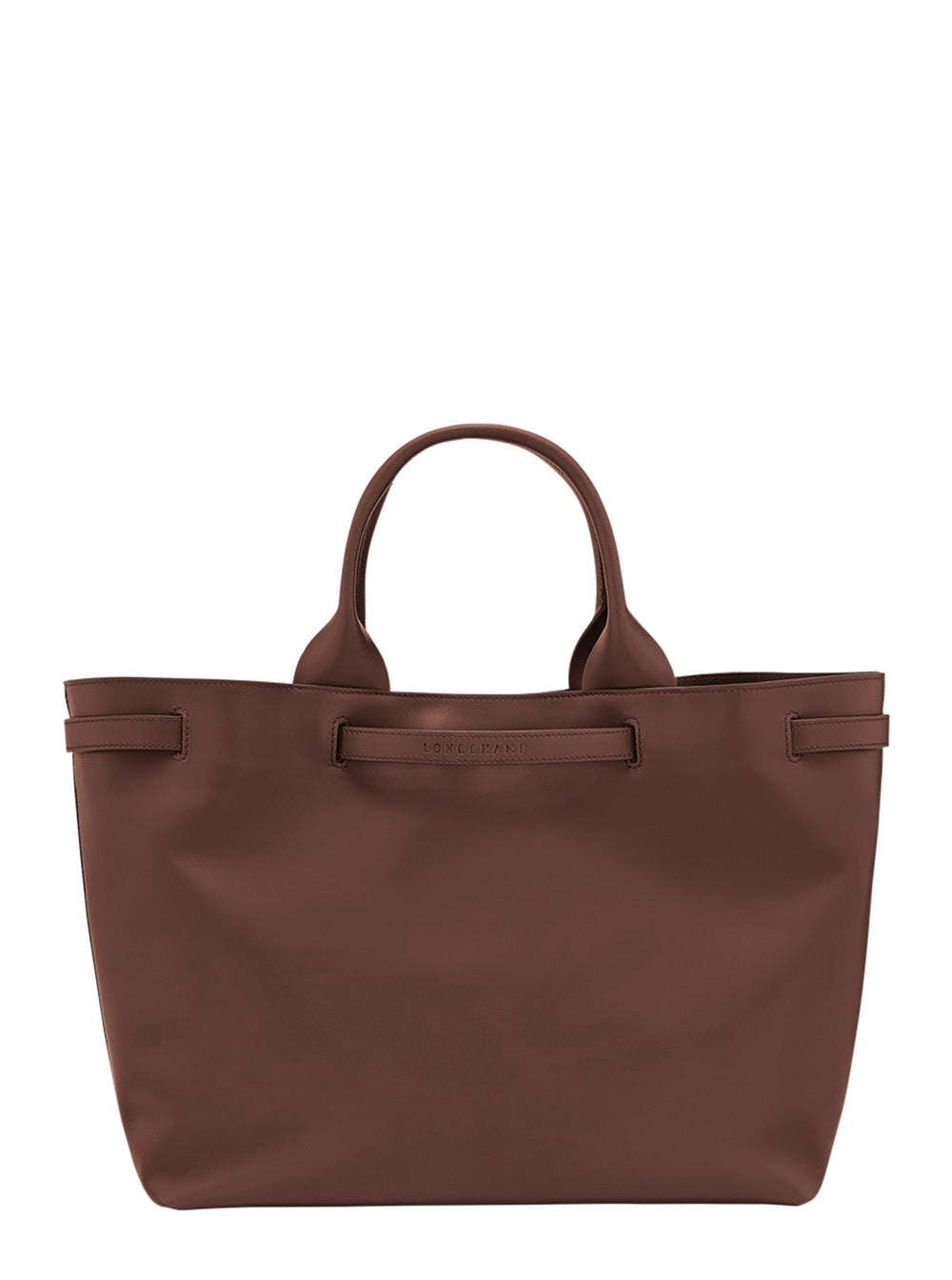 Shopper Le Smart with Metallic Detail on the Front in Brown Leather for Women Tote Bags