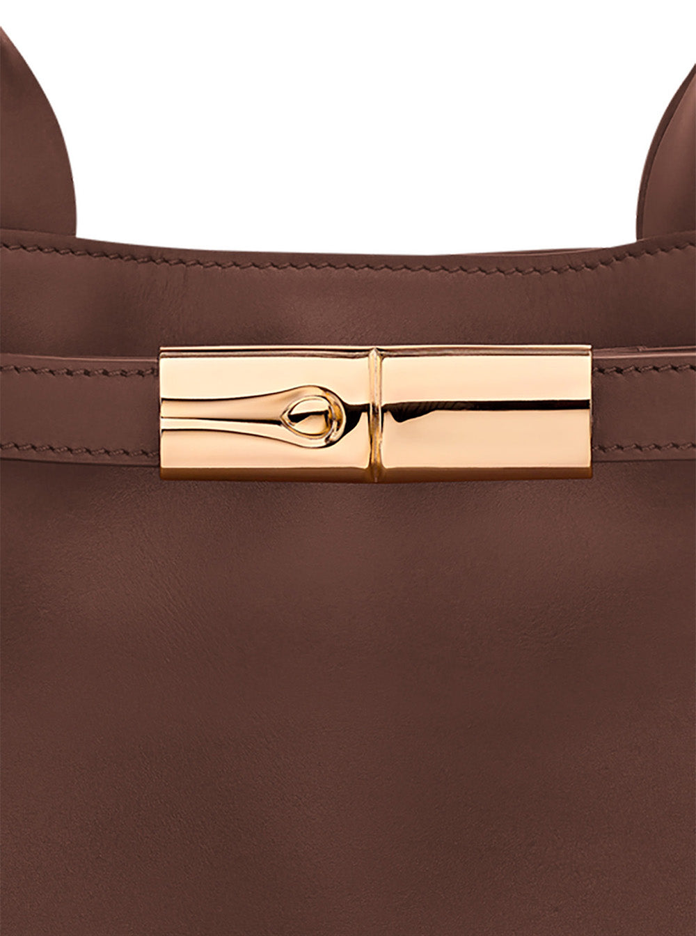 Shopper Le Smart with Metallic Detail on the Front in Brown Leather for Women Tote Bags
