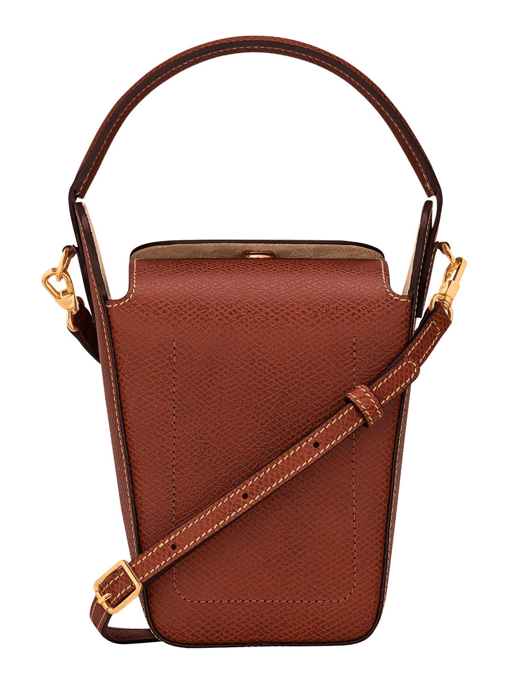 Epure Shoulder Bag With Adjustable And Removable Strap Logo Embossed On The Front Brown Leather For Women Crossbody