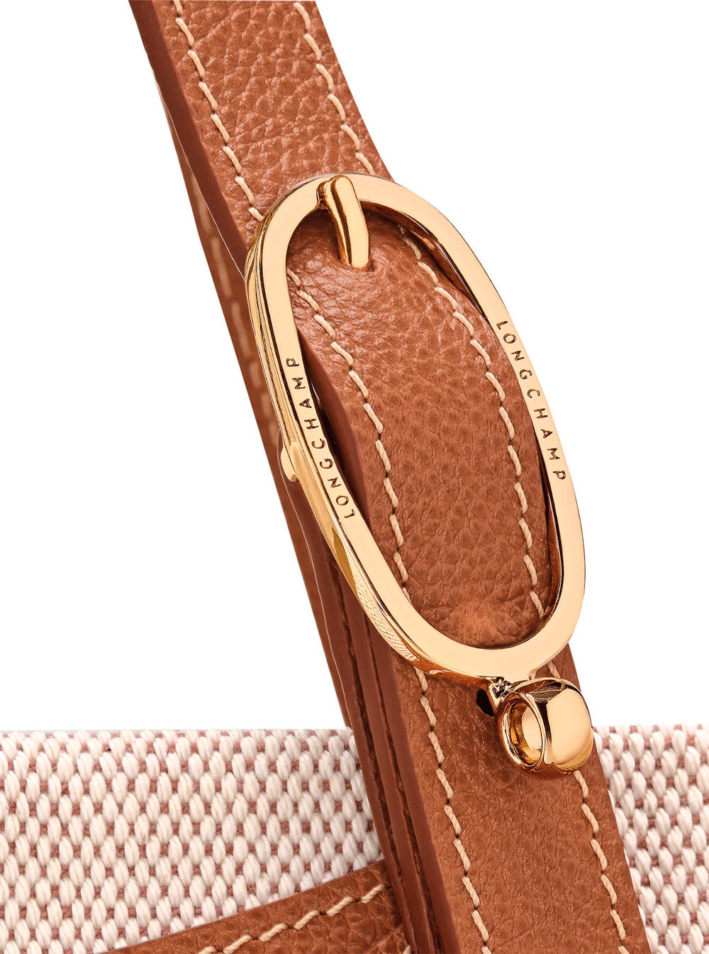 Shoulder Bag Le Foulonné Toile with Adjustable Handle and Logo Lettering on the Front in Leather Brown Canvas for Women