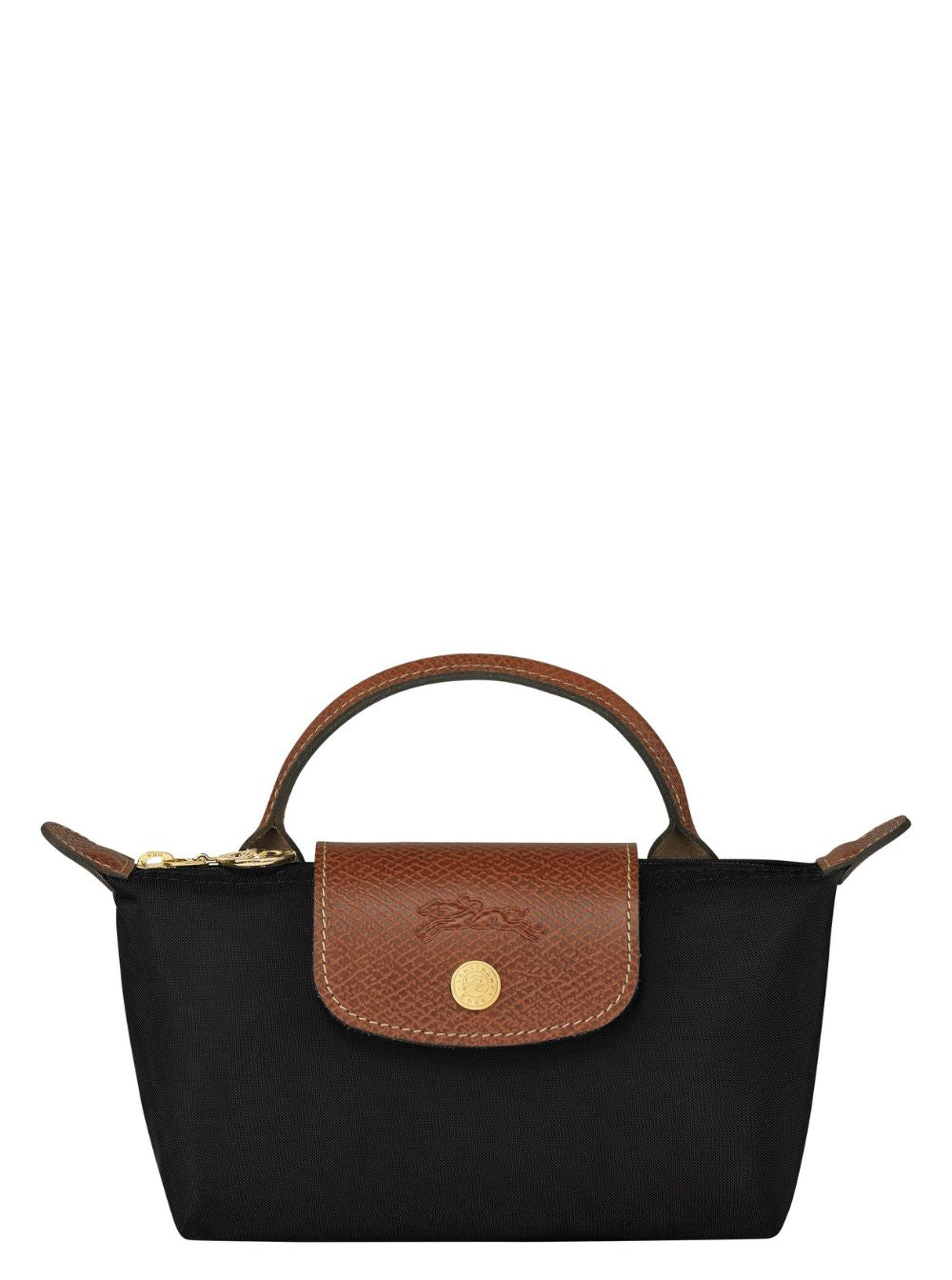Handbag Le Pliage Original With Engraved Logo On Front Leather And Black Canvas For Women Nylon Hand Bags