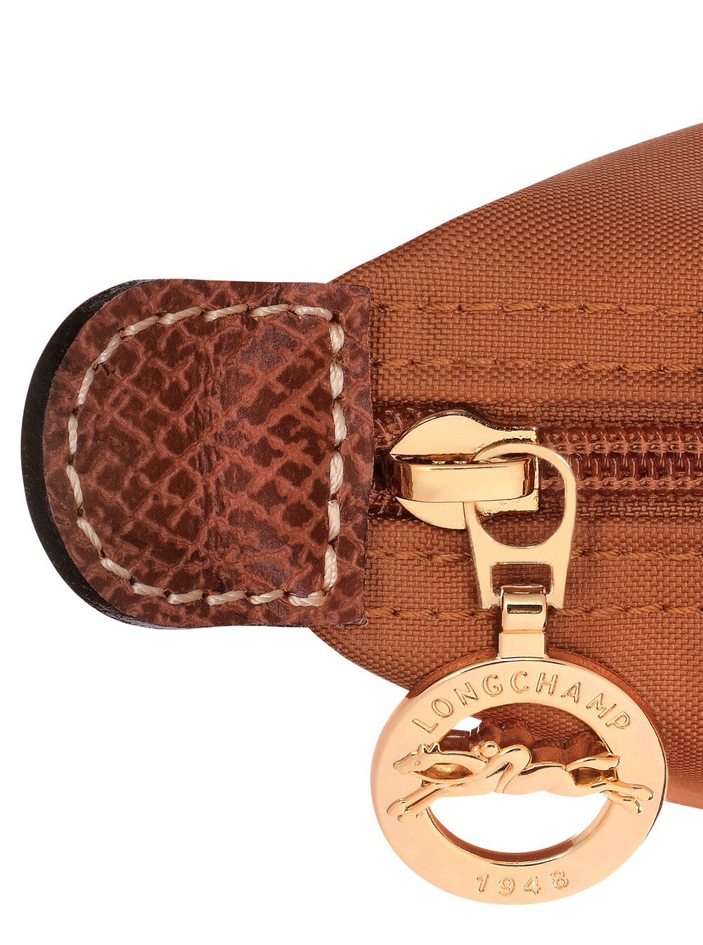 Handbag Le Pliage Original With Engraved Logo On Front Leather And Brown Canvas For Women Nylon Hand Bags