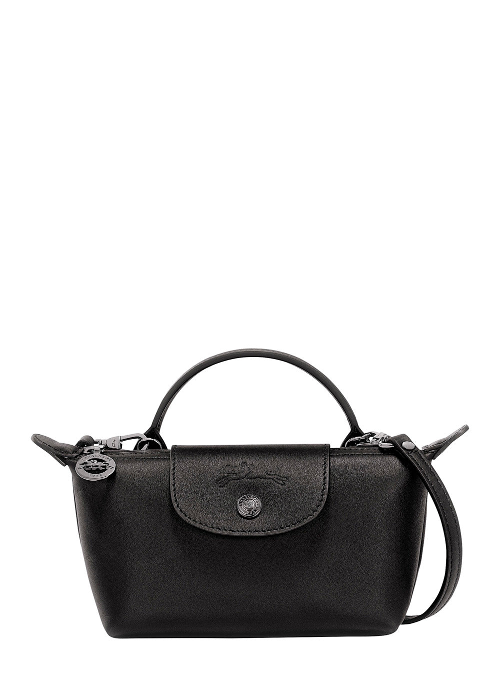 Handbag Le Pliage Xtra With Logo Embossed Black Leather For Women Hand Bags
