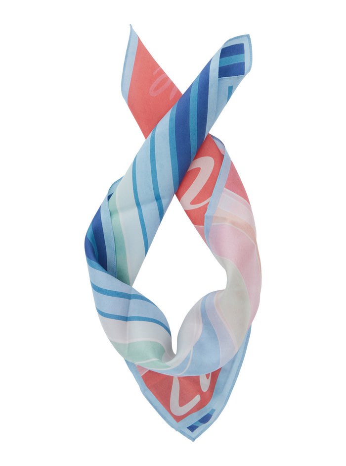 Red Silk All-Over Print Scarf for Women Scarfs And Foulards