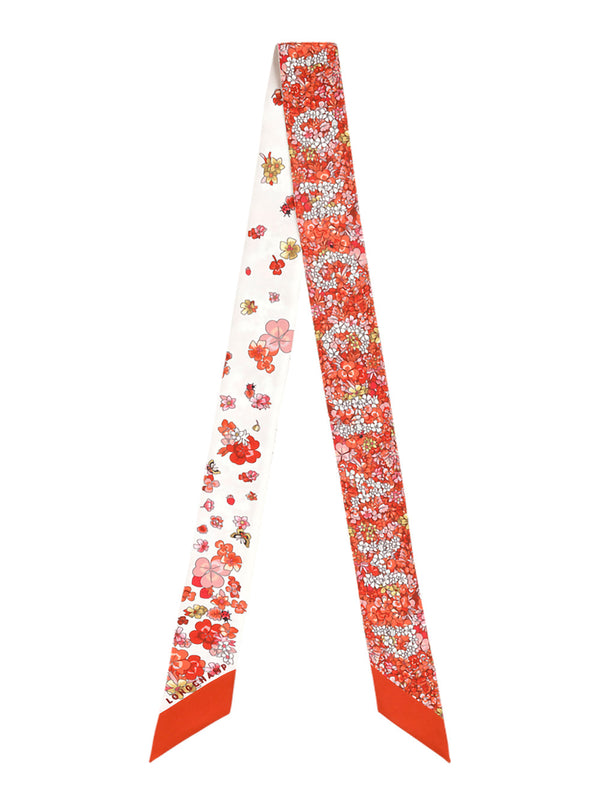 Scarf Silk Red All-Over Print