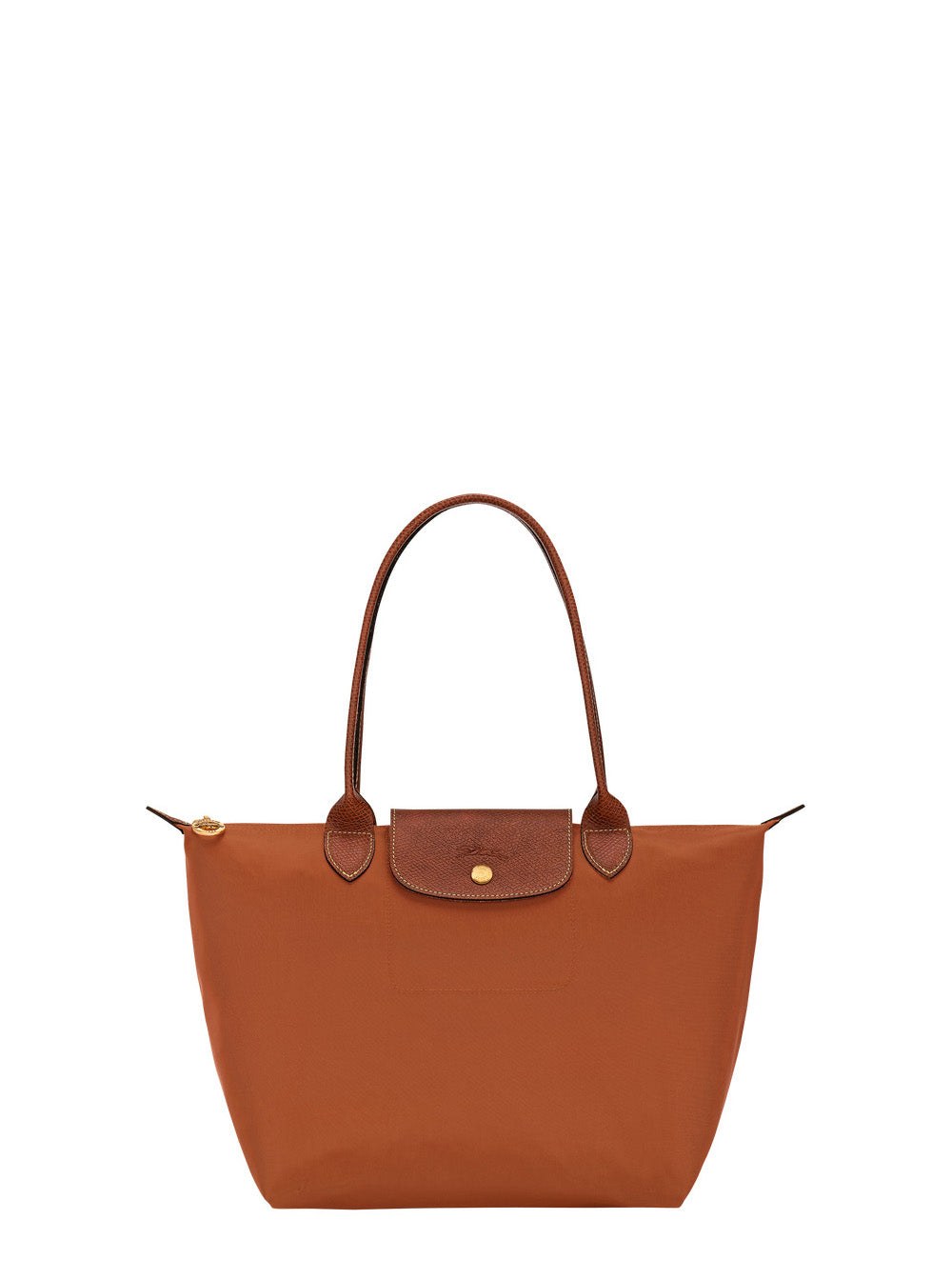 Handbag Le Pilage Original Medium With Two Top Handles And Logo Printed On The Front Brown Canvas For Women Nylon Hand Bags