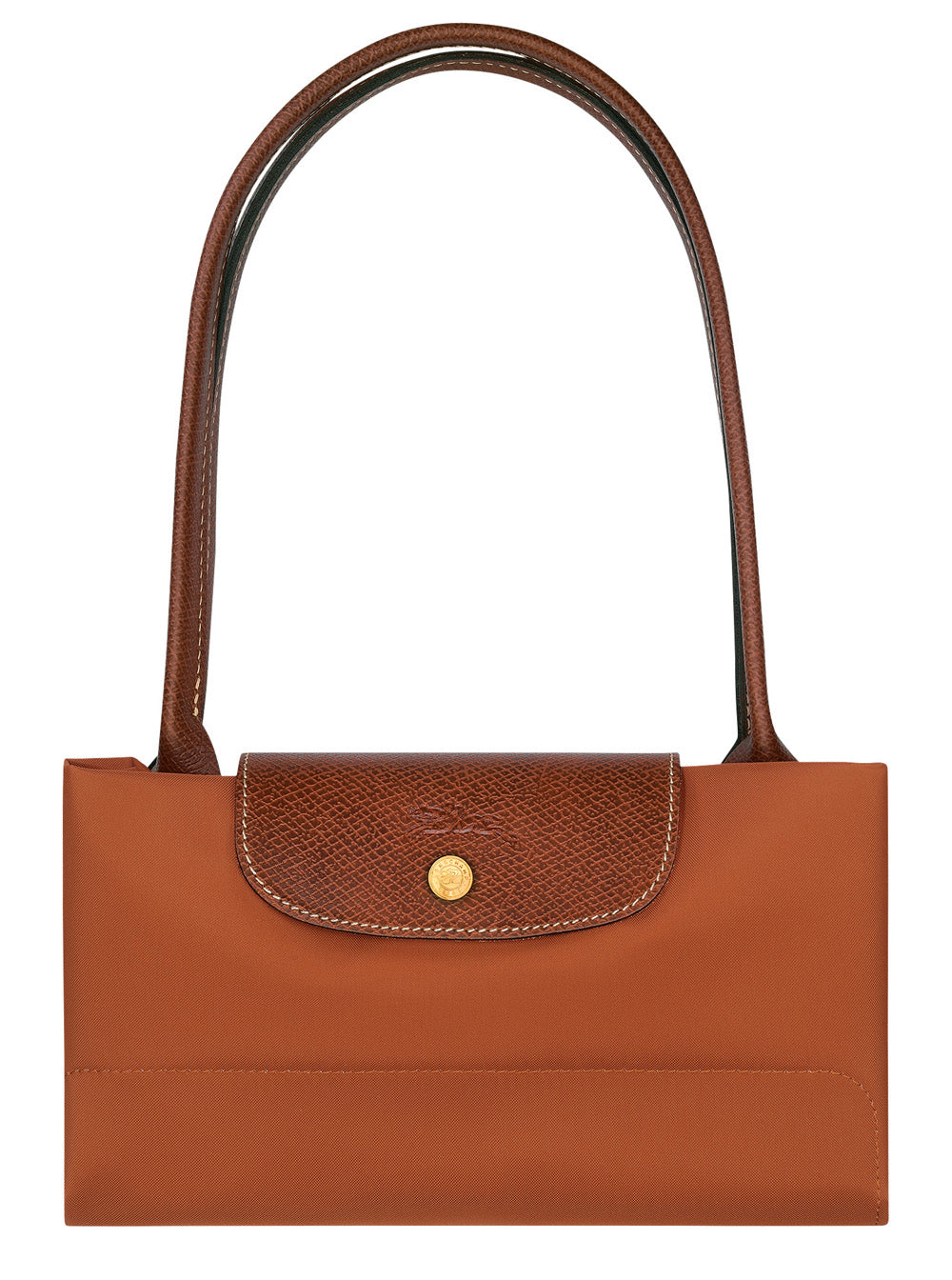 Handbag Le Pilage Original Medium With Two Top Handles And Logo Printed On The Front Brown Canvas For Women Nylon Hand Bags