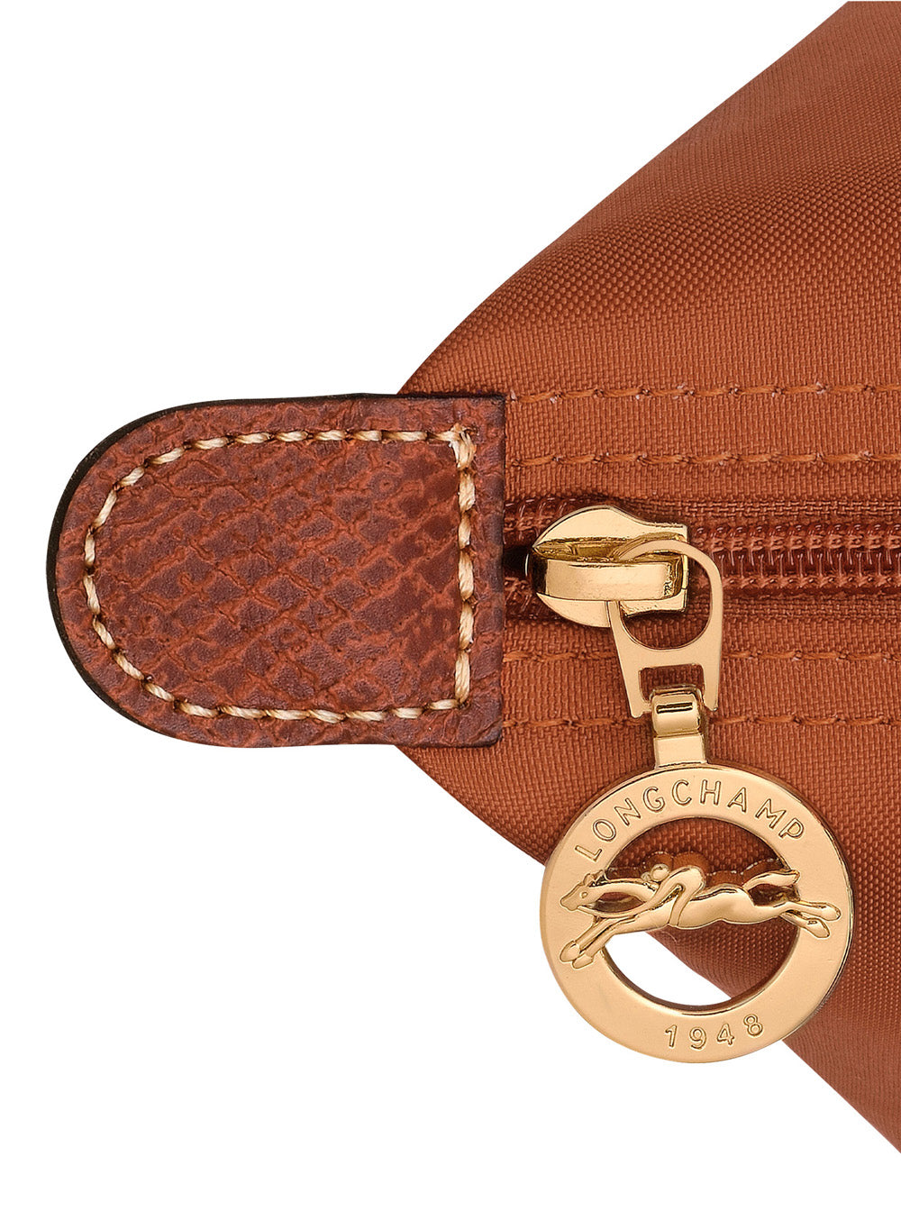 Handbag Le Pilage Original Medium With Two Top Handles And Logo Printed On The Front Brown Canvas For Women Nylon Hand Bags