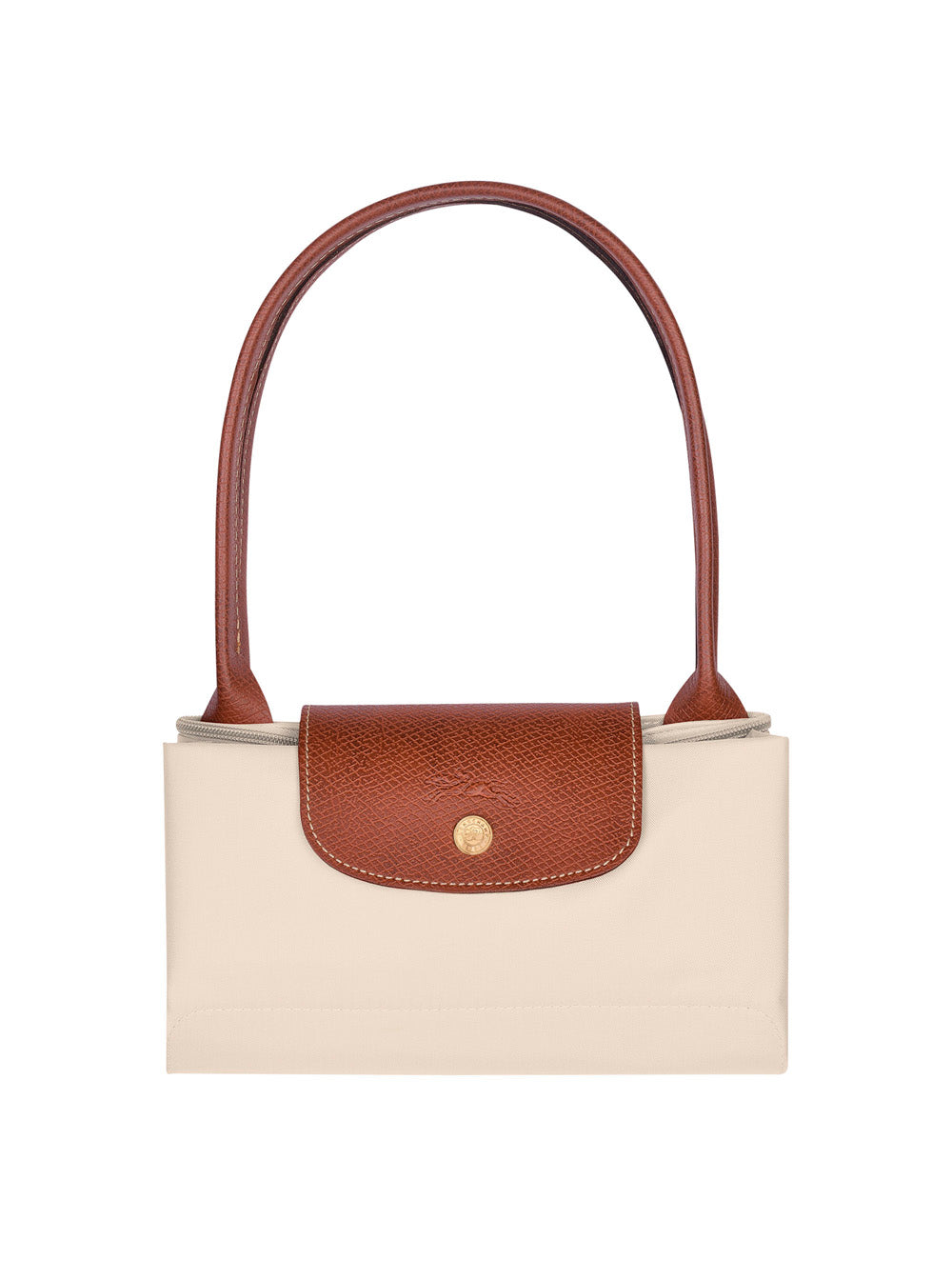 Le Pliage Original White Medium Shoulder Bag With Logo Printed Recycled Fabric For Women Nylon Hand