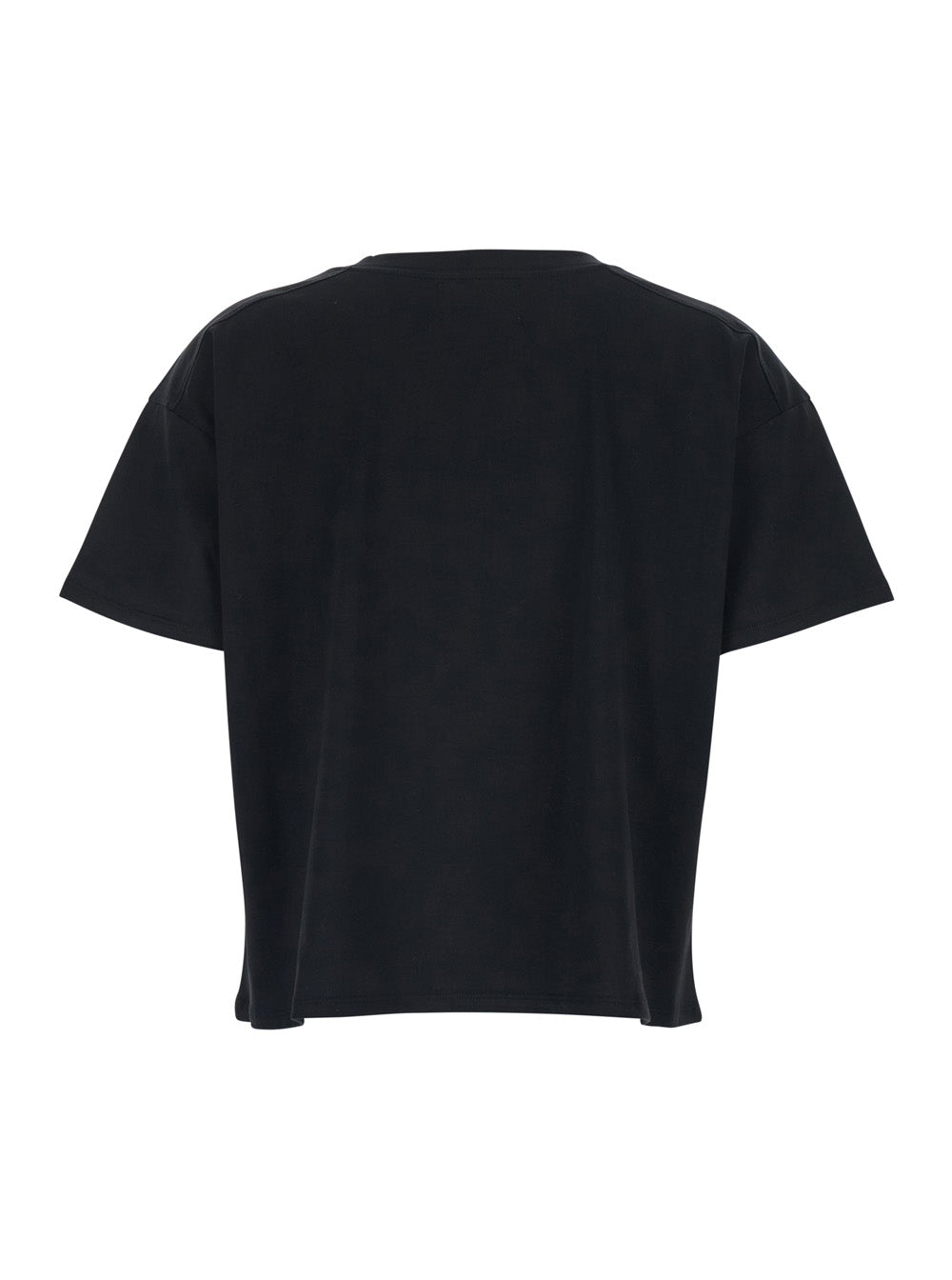 Black T-Shirt with V-Neck and Short Sleeves in Cotton for Women Supima Tshirts Polo Shirts