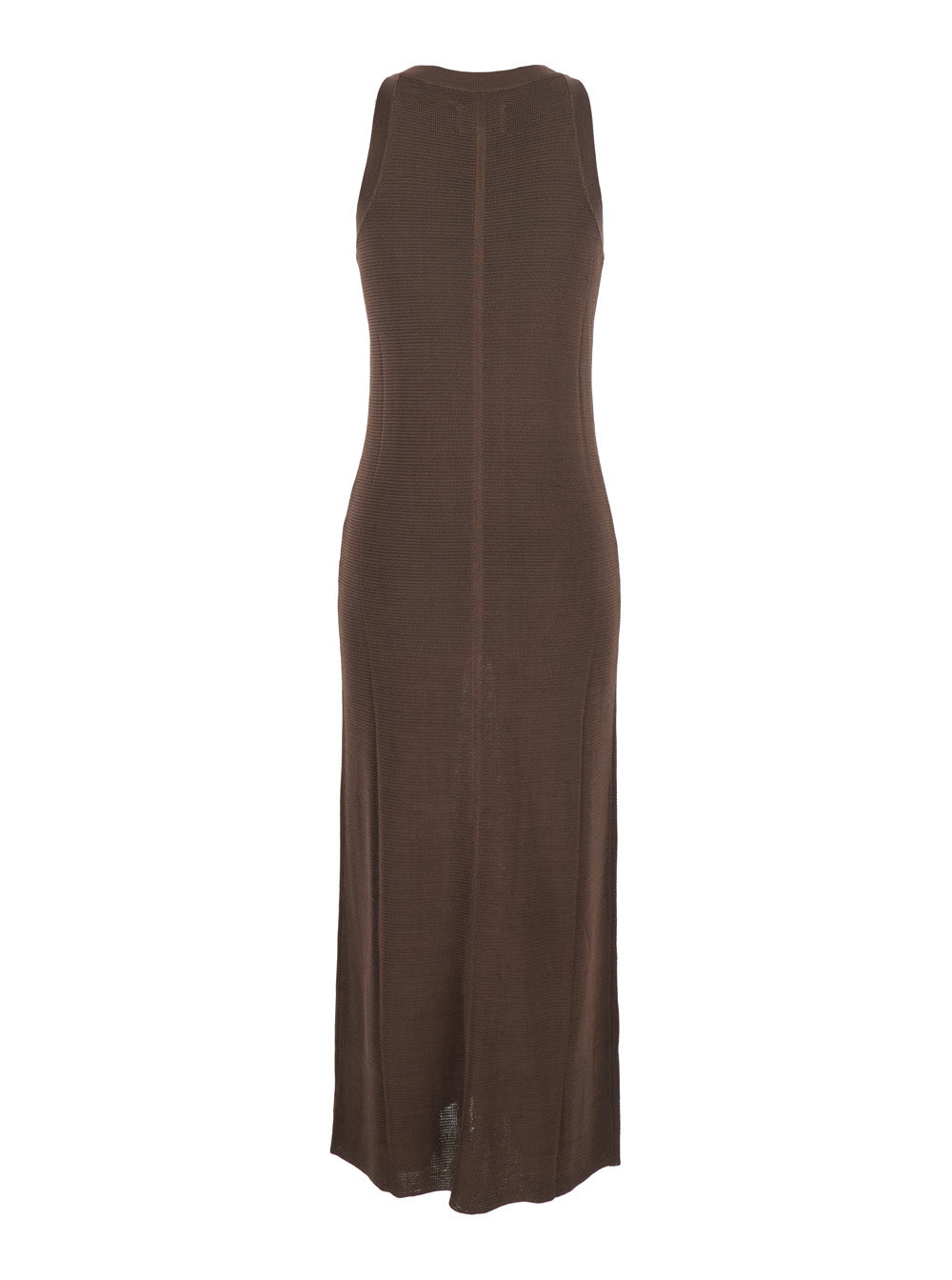 Long Dress Pablo With Bodycon Design Brown Viscose For Women