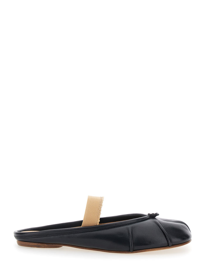 Tabi Ballerina Mule Elastic Band Black Ballerinas