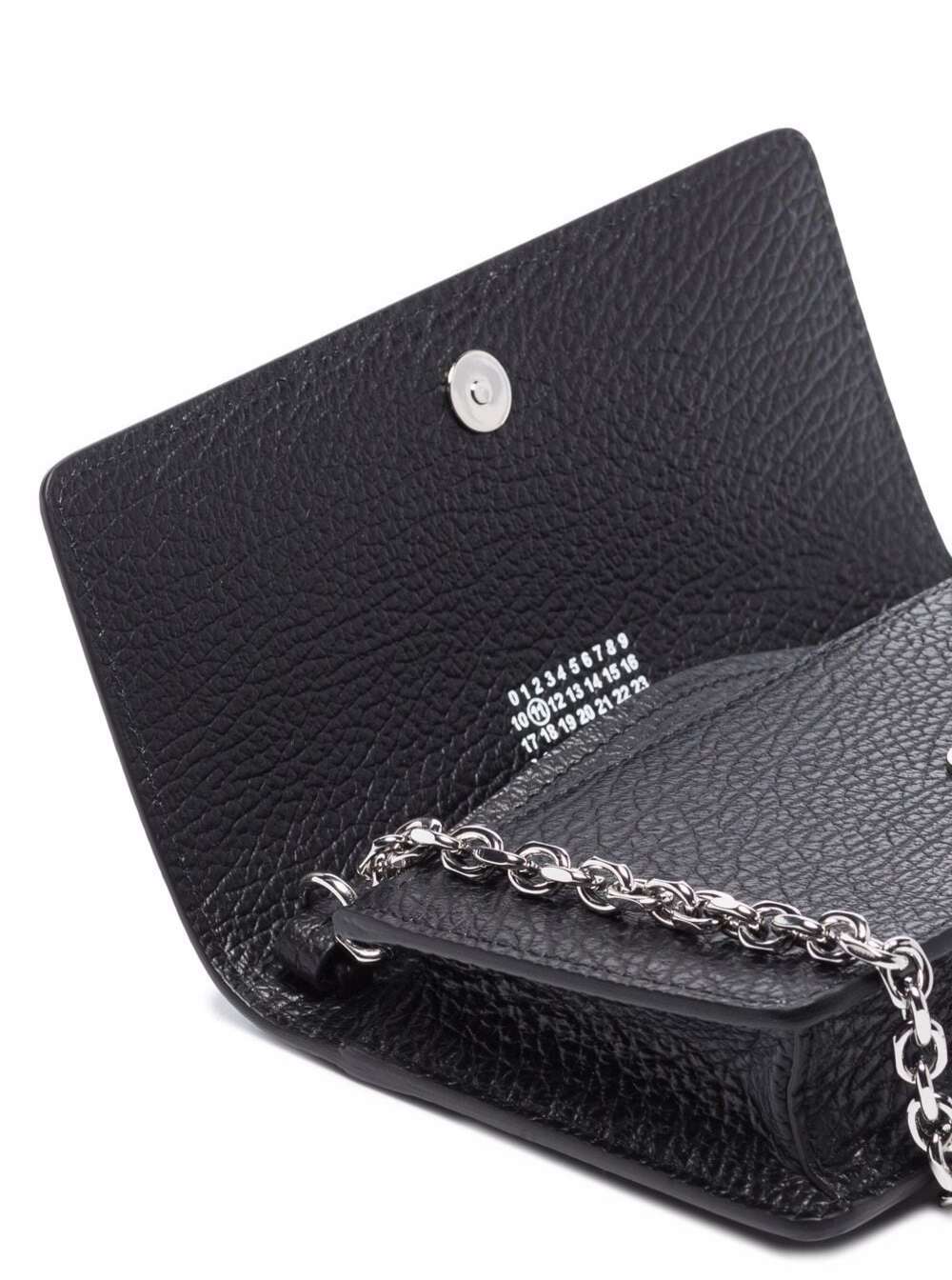 Black Crossbody Wallet with Magnetic Closure in Grained Leather for Women Calf Products