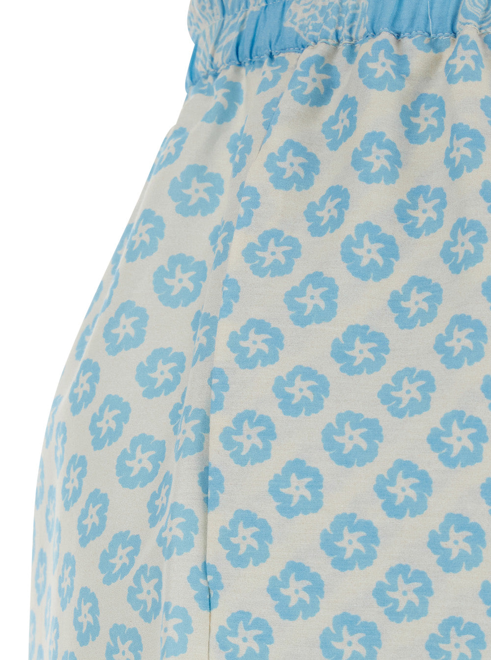 GINNY SHORTS Blue with side pockets in Cotton and Silk Women Light Bermuda