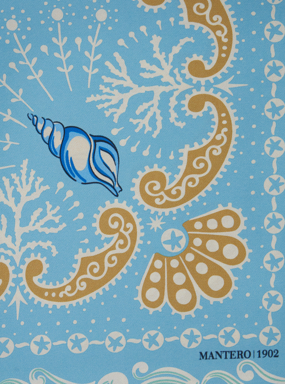CORAL GARDEN SCARF Blue Silk Light Scarfs And Foulards