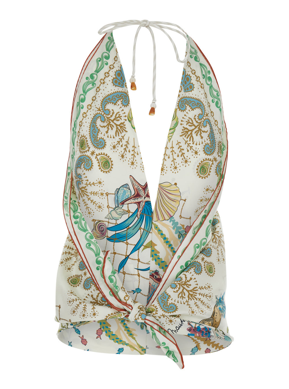 ERITA TOP - Multicolor Dress with V-neck and long sleeves Silk Women Tops