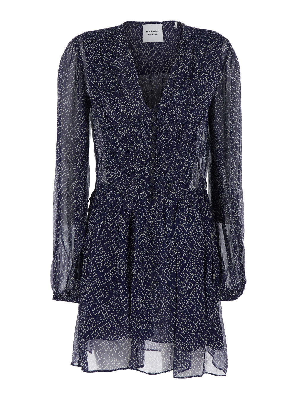 Dress Loriena with V-Neck and All-Over Print in Blue for Women Blu Viscose
