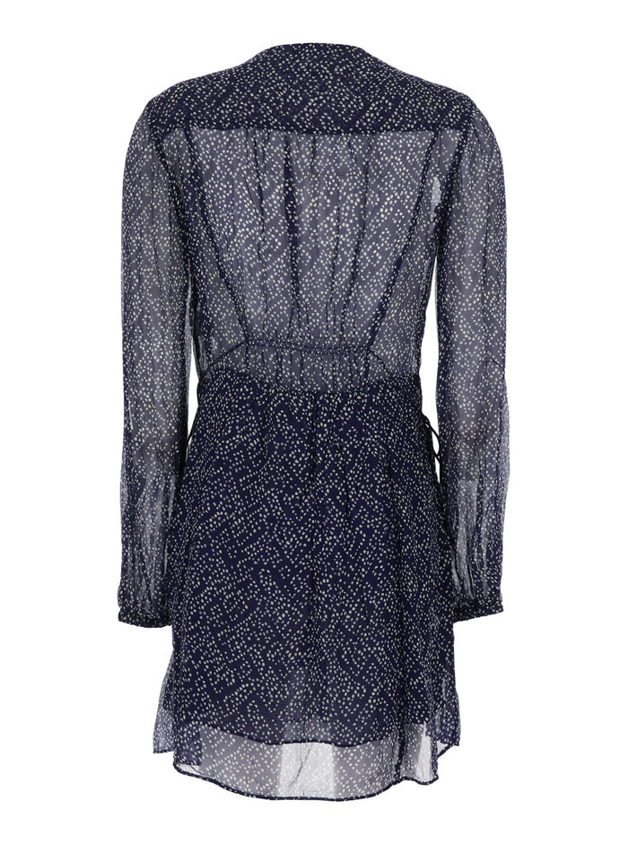 Dress Loriena with V-Neck and All-Over Print in Blue for Women Blu Viscose