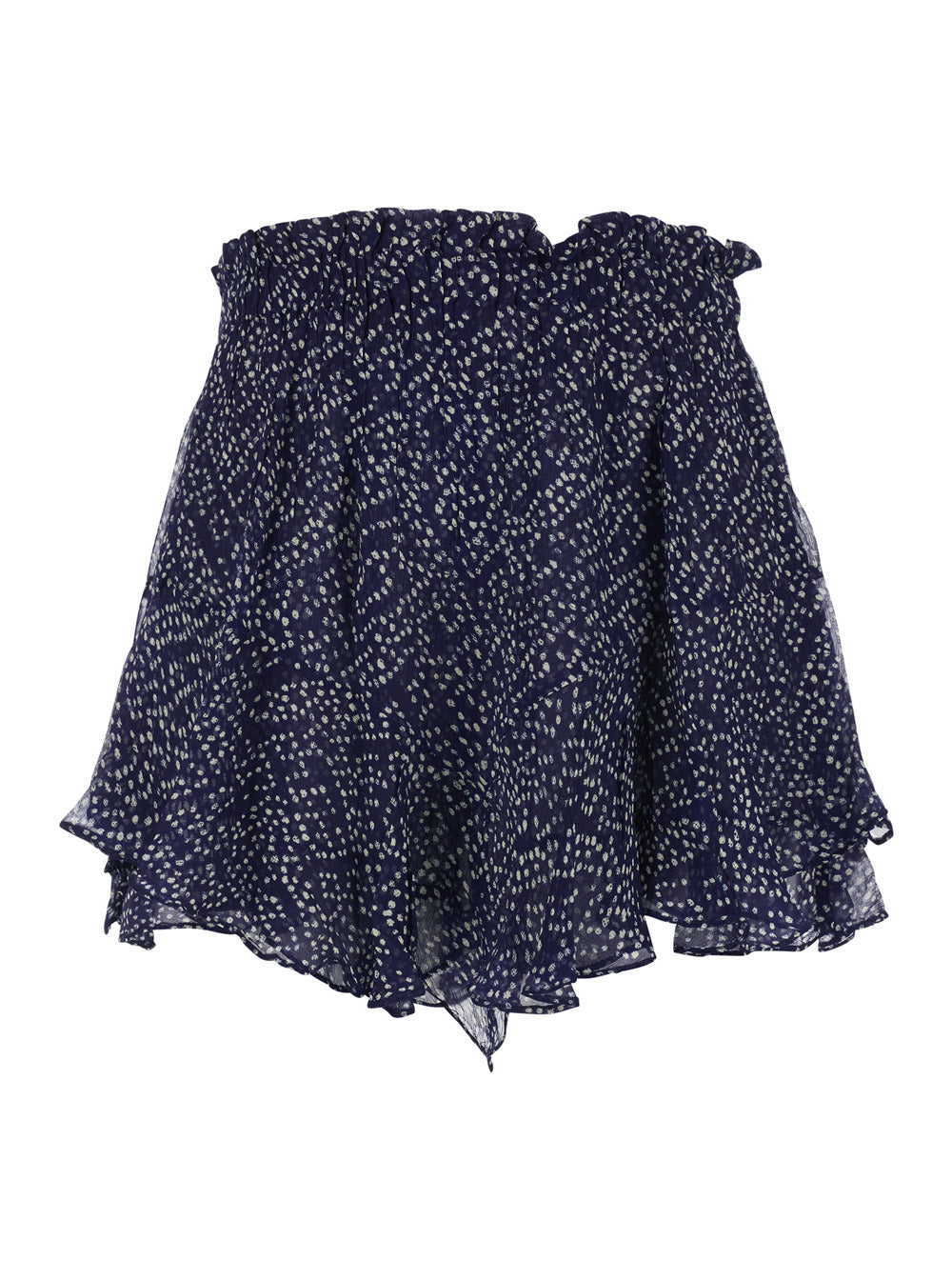 Sornel Blue Shorts With All-Over Floral Motif In Cotton Woman Blu And Bermuda