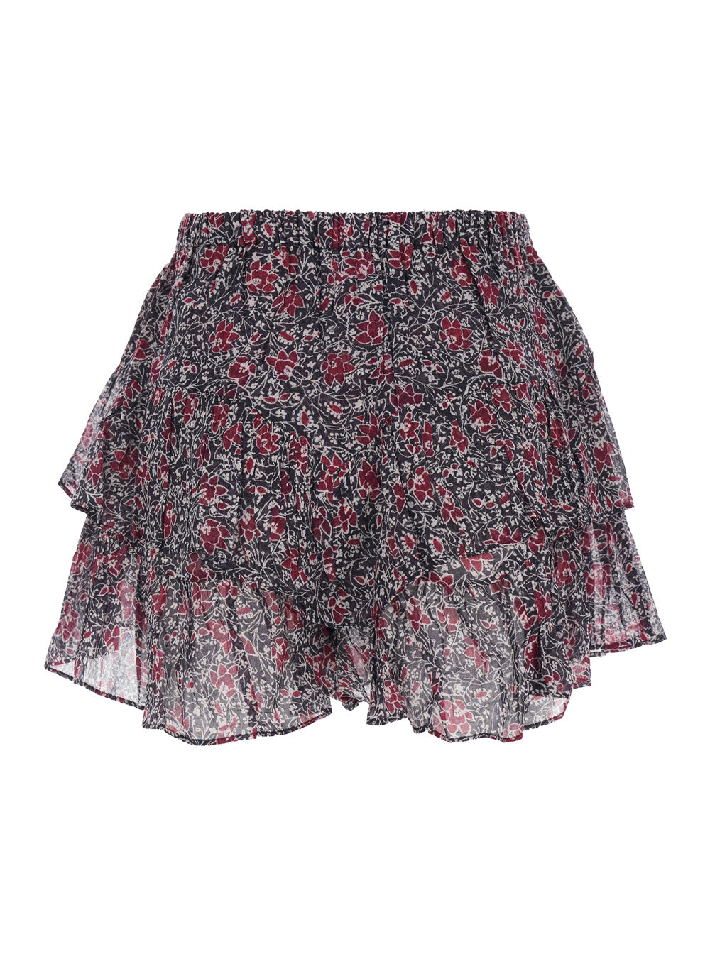 Jocadia Shorts with Elasticated Waist and All-Over Floral Motif in Purple for Women Violet Cotton Bermuda