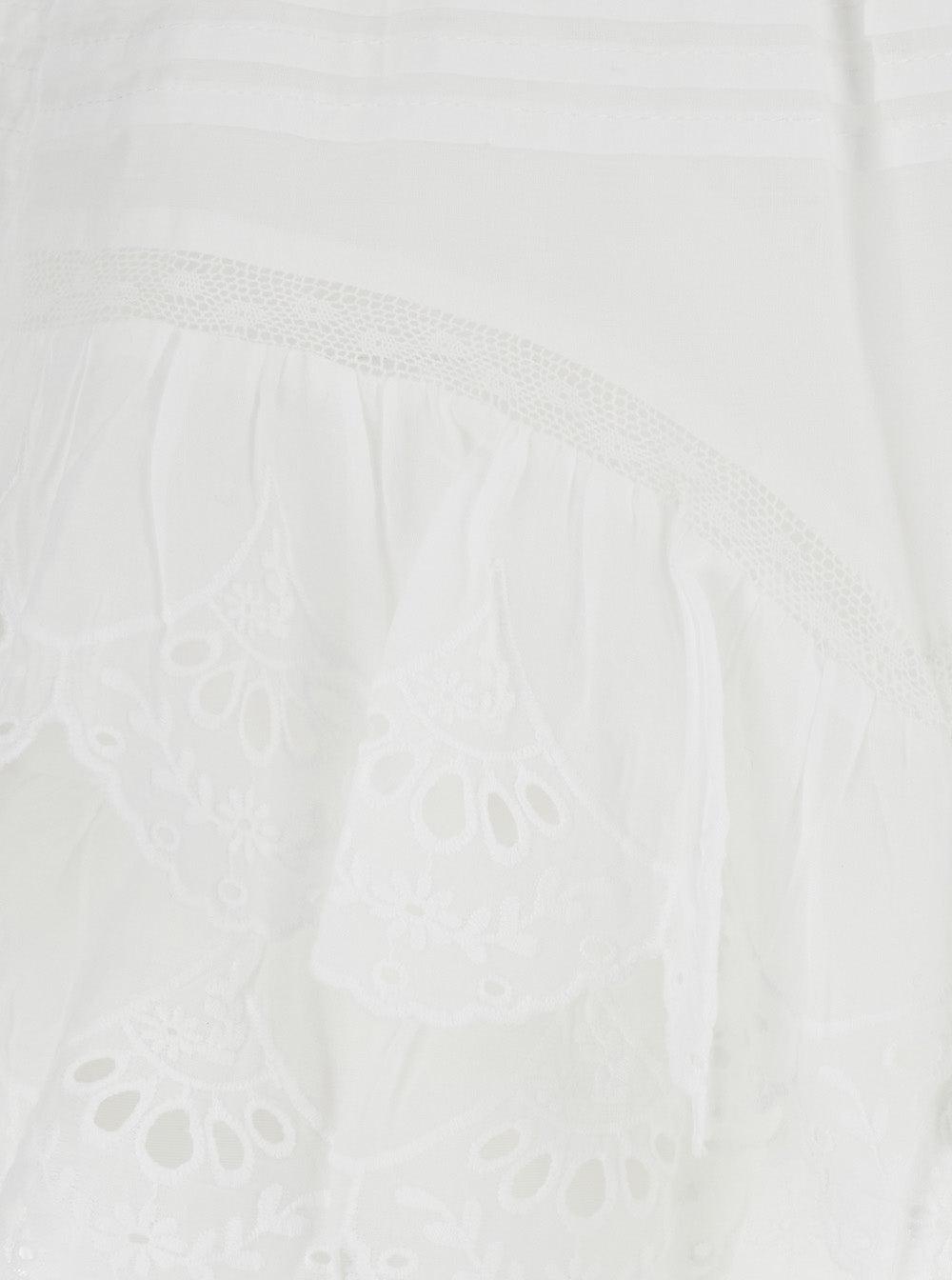 Jocadia White Shorts with Elasticated Waist and Lace Details in Cotton Woman Bermuda