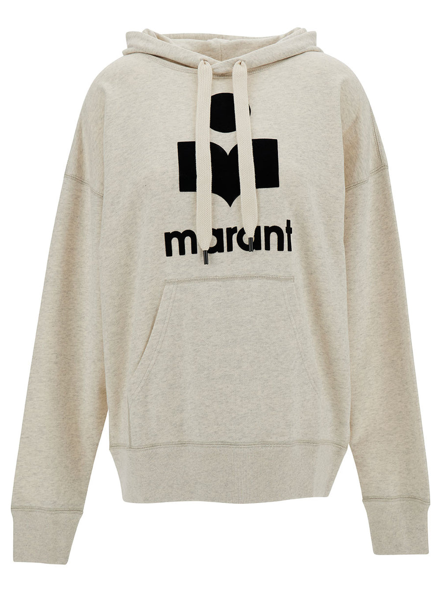 Hooded Sweatshirt White Cotton Blend Sweatshirts
