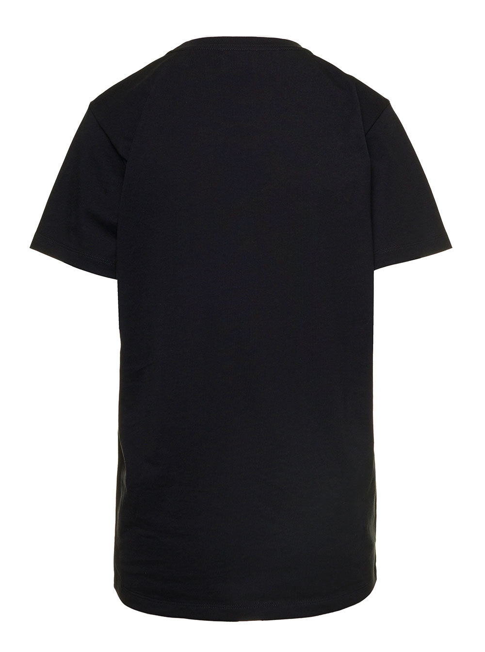 Black T-Shirt with Logo Embroidery in Cotton Jersey for Women Tshirts And Polo Shirts