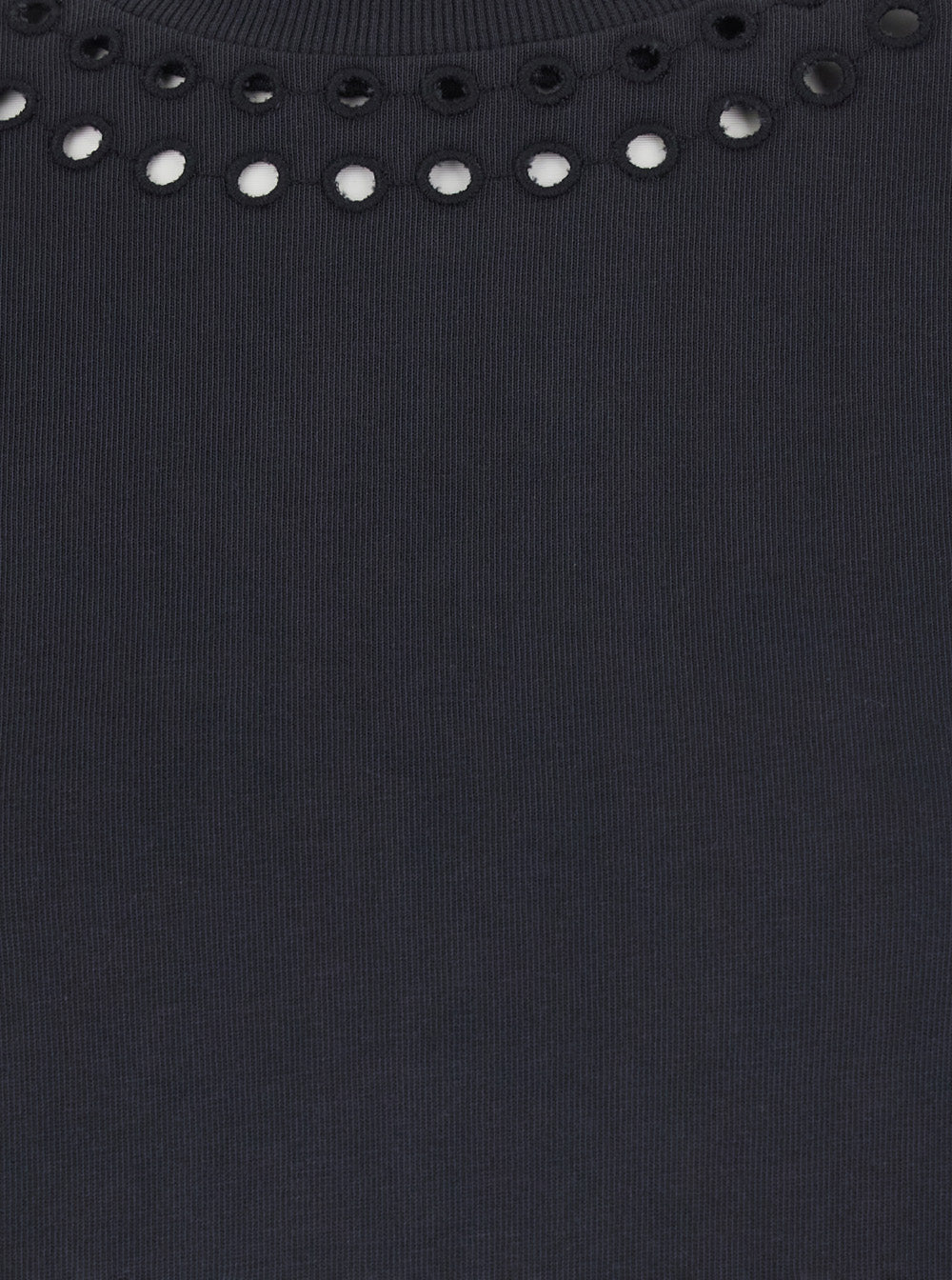 Black T-Shirt Odyle-GC with Round Neck and Short Sleeves in Cotton for Women Tops