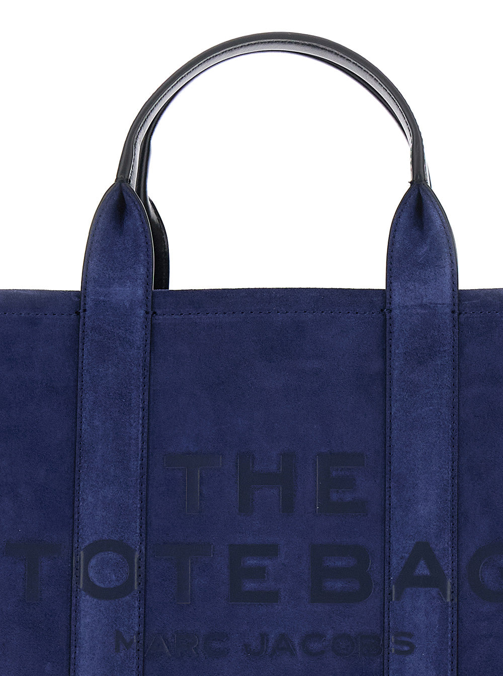 Handbag The Medium Tote with Logo Lettering on Front and Adjustable Removable Suede Strap Blue Women Blu Cow Leather Hand Bags