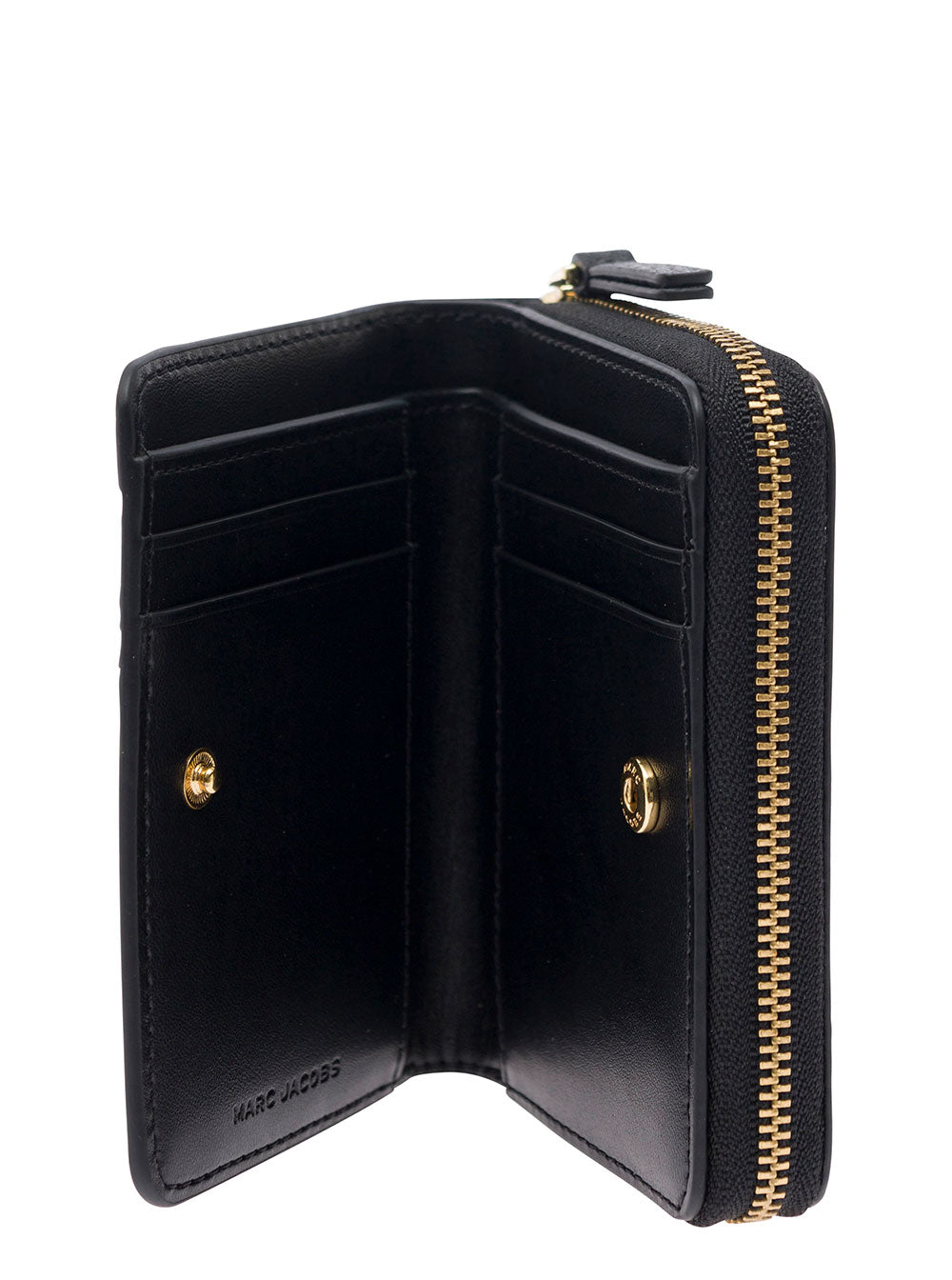 Wallet The Mini with Engraved Logo on Front in Black Pebbled Leather for Women Products
