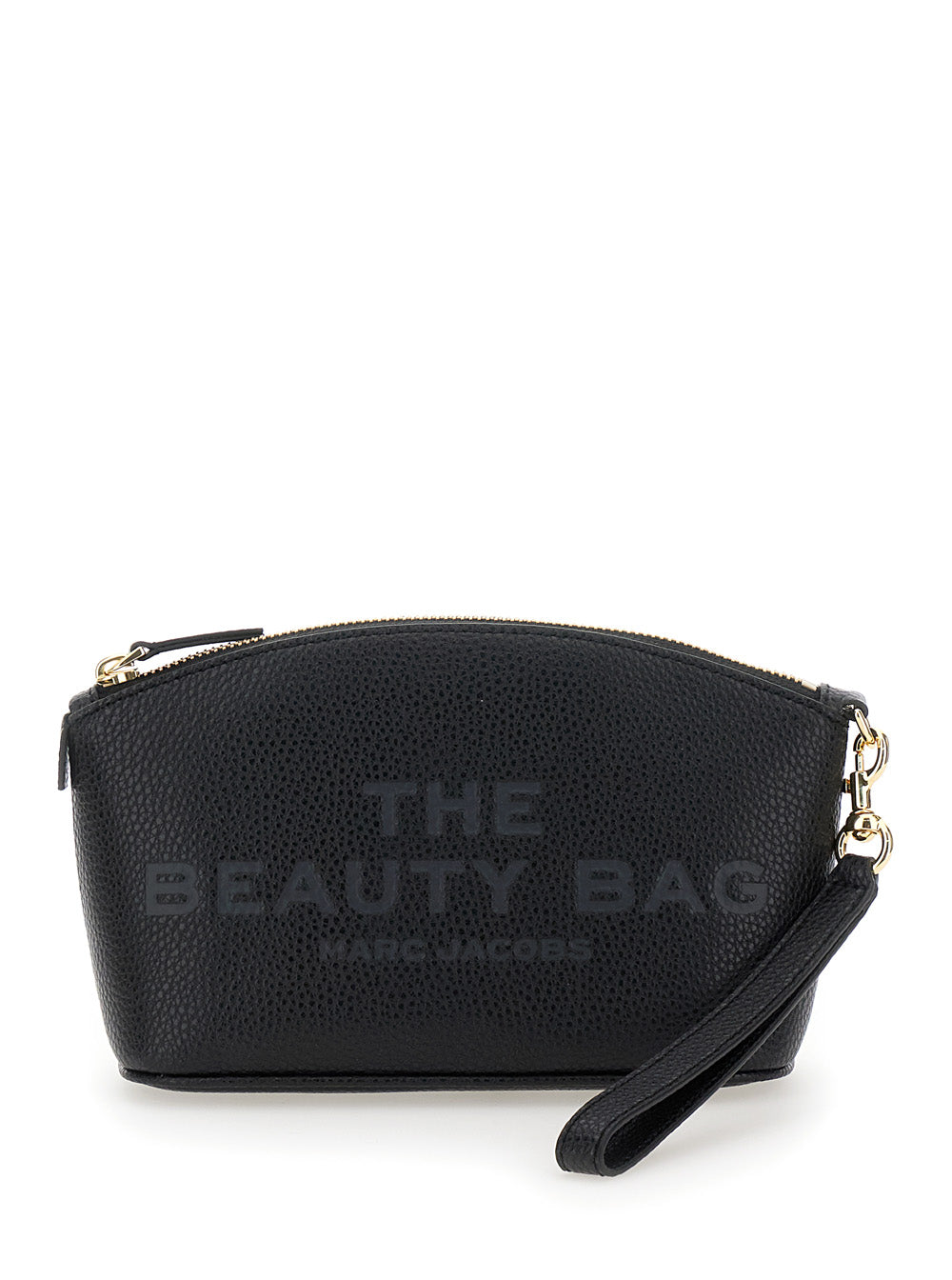 The Beauty Bag Black Clutch with Logo Print on Front in Leather Woman Split Cow Clutches And Pochettes