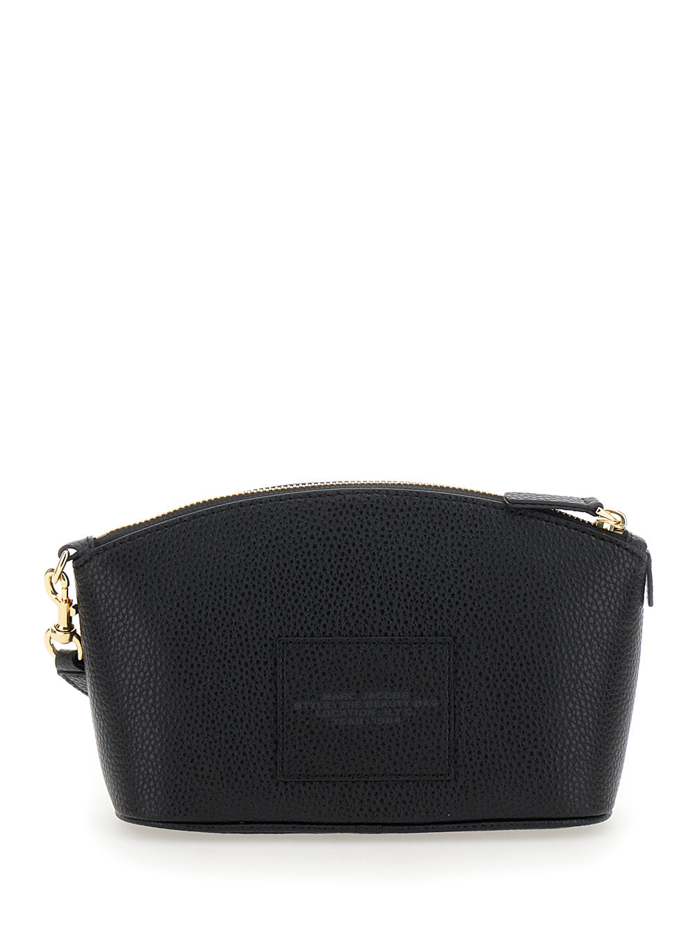 The Beauty Bag Black Clutch with Logo Print on Front in Leather Woman Split Cow Clutches And Pochettes