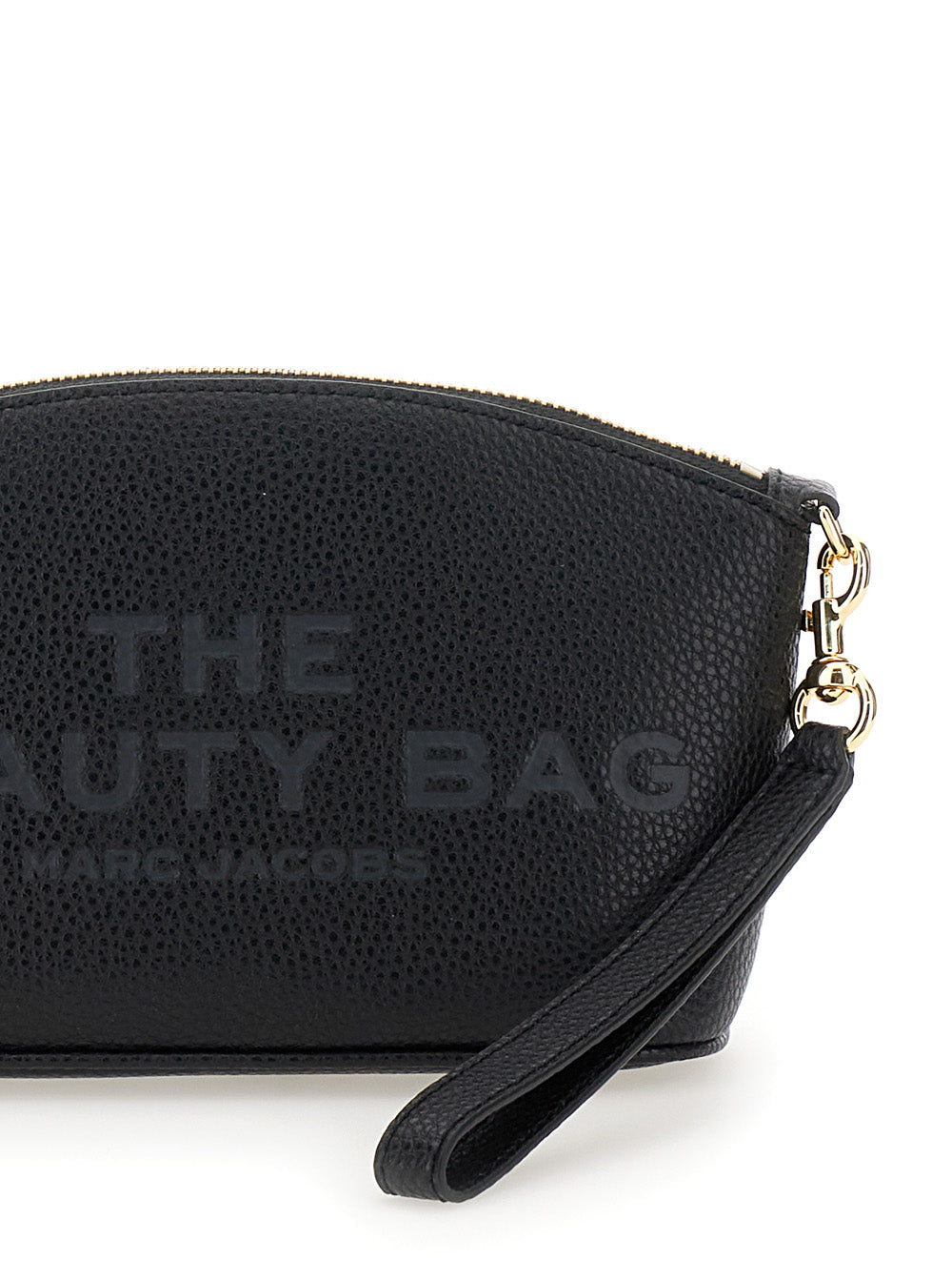 The Beauty Bag Black Clutch with Logo Print on Front in Leather Woman Split Cow Clutches And Pochettes