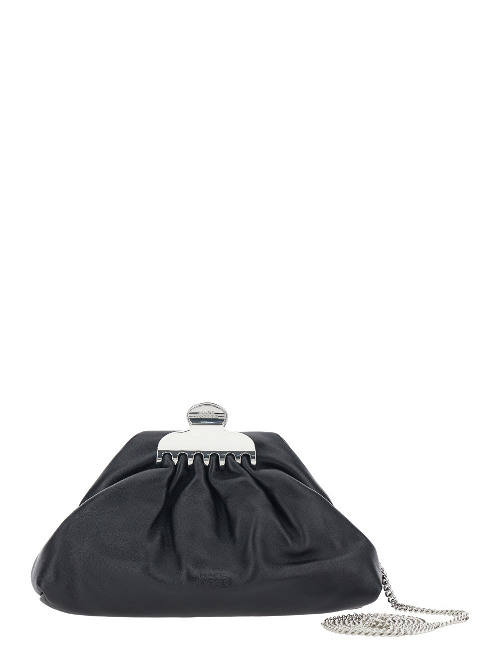 Clutch Claw Clip Piccola with Chain Strap and Black Leather Clasp Detail for Women Lamb Clutches Pochettes