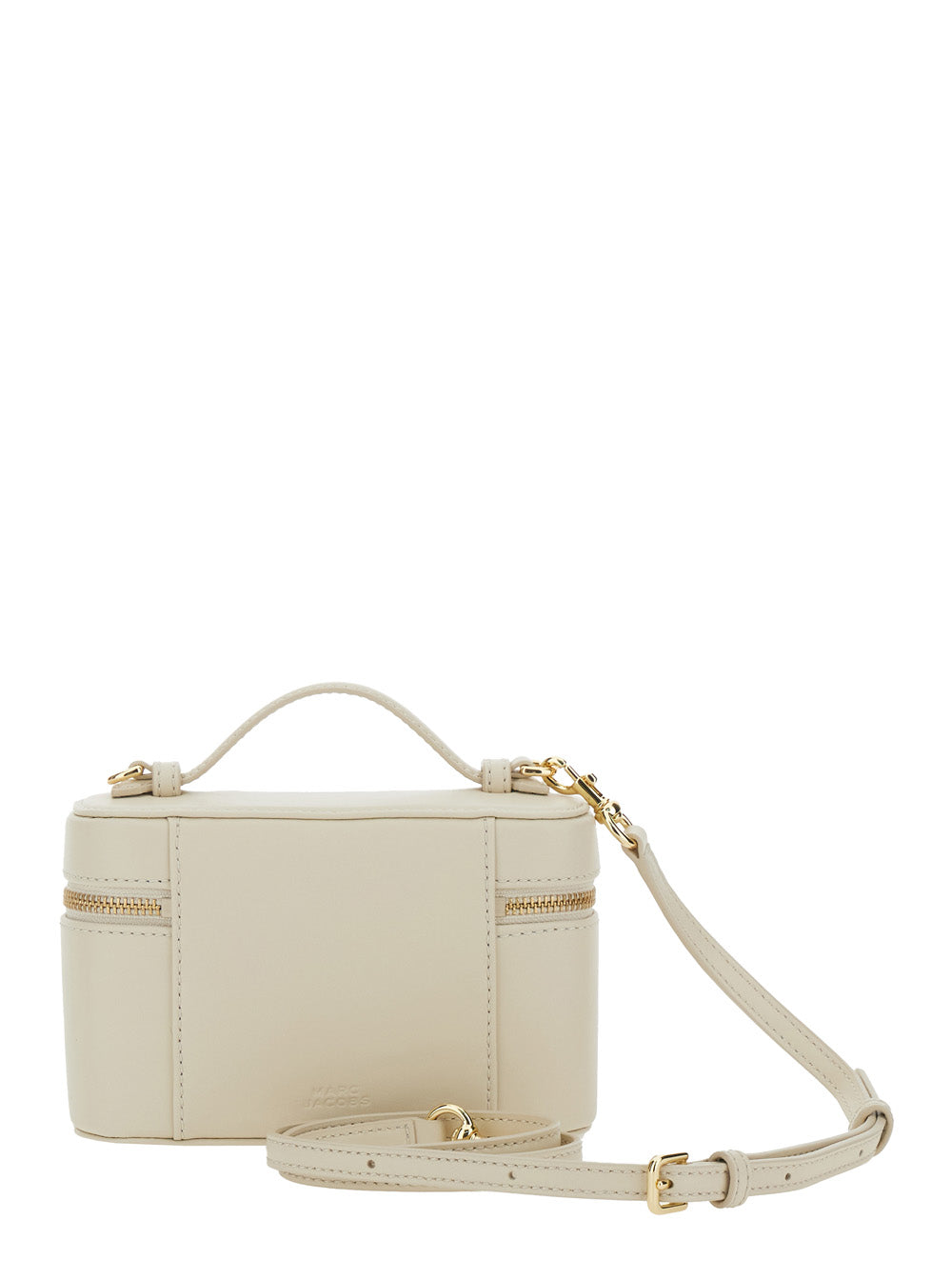 Crossbody Bag The Vanity with Removable Strap and Logo Lettering on Front in White Leather for Women Split Cow