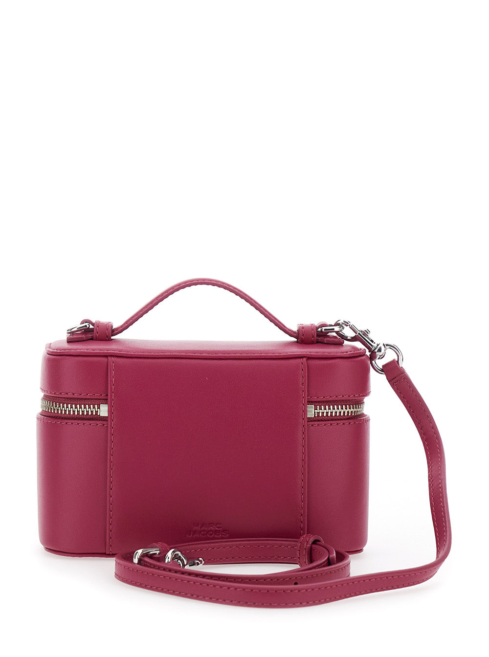 Shoulder Bag The Vanity with Removable Strap and Logo Lettering on Front in Pink Leather for Women Split Cow Crossbody