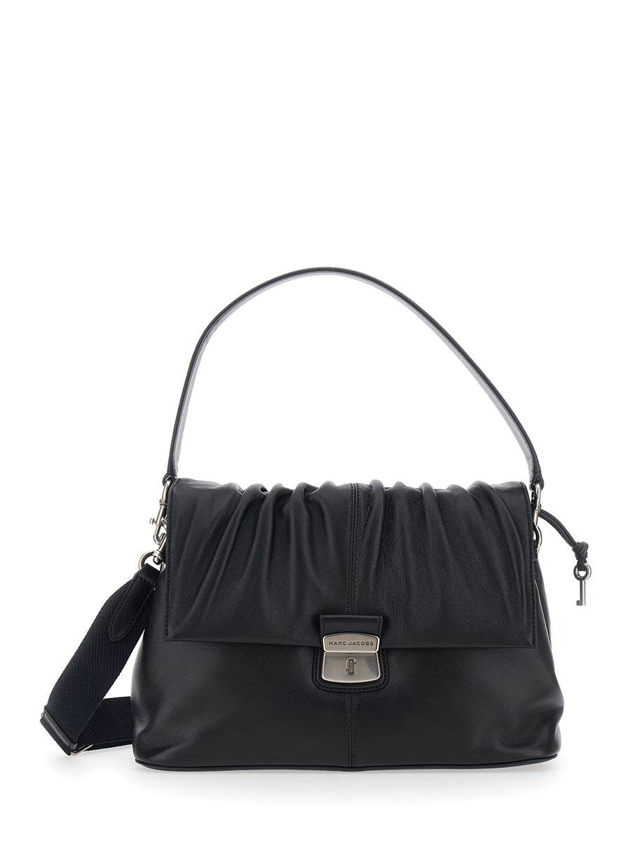 Shoulder Bag The Messenger Black Leather Lamb