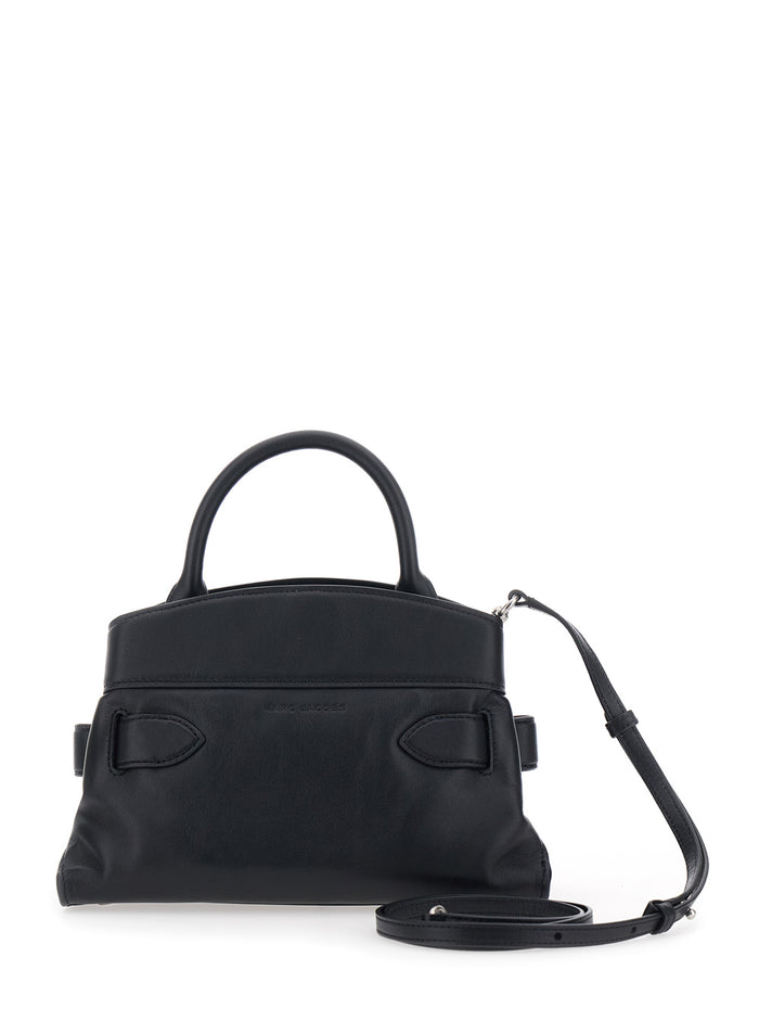 Handbag The Satchel Dakota Small with Logo Imprinted on Back and Black Leather Belt Closure for Women Cow Hand Bags