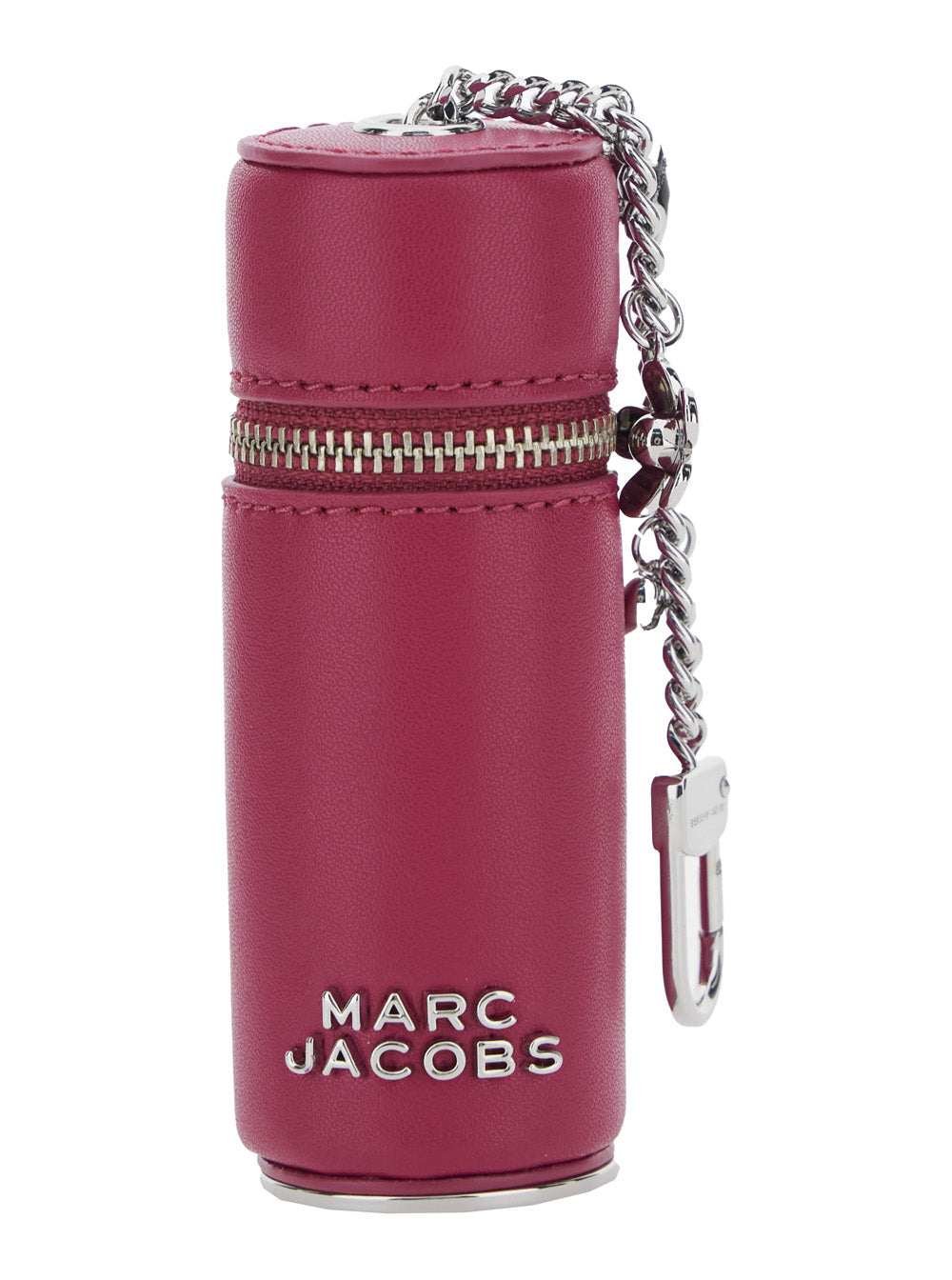 Keychain The Lipstick Case Charm with Pendants and Logo Holder in Blend Leather Pink Brass for Women Split Cow Accessory