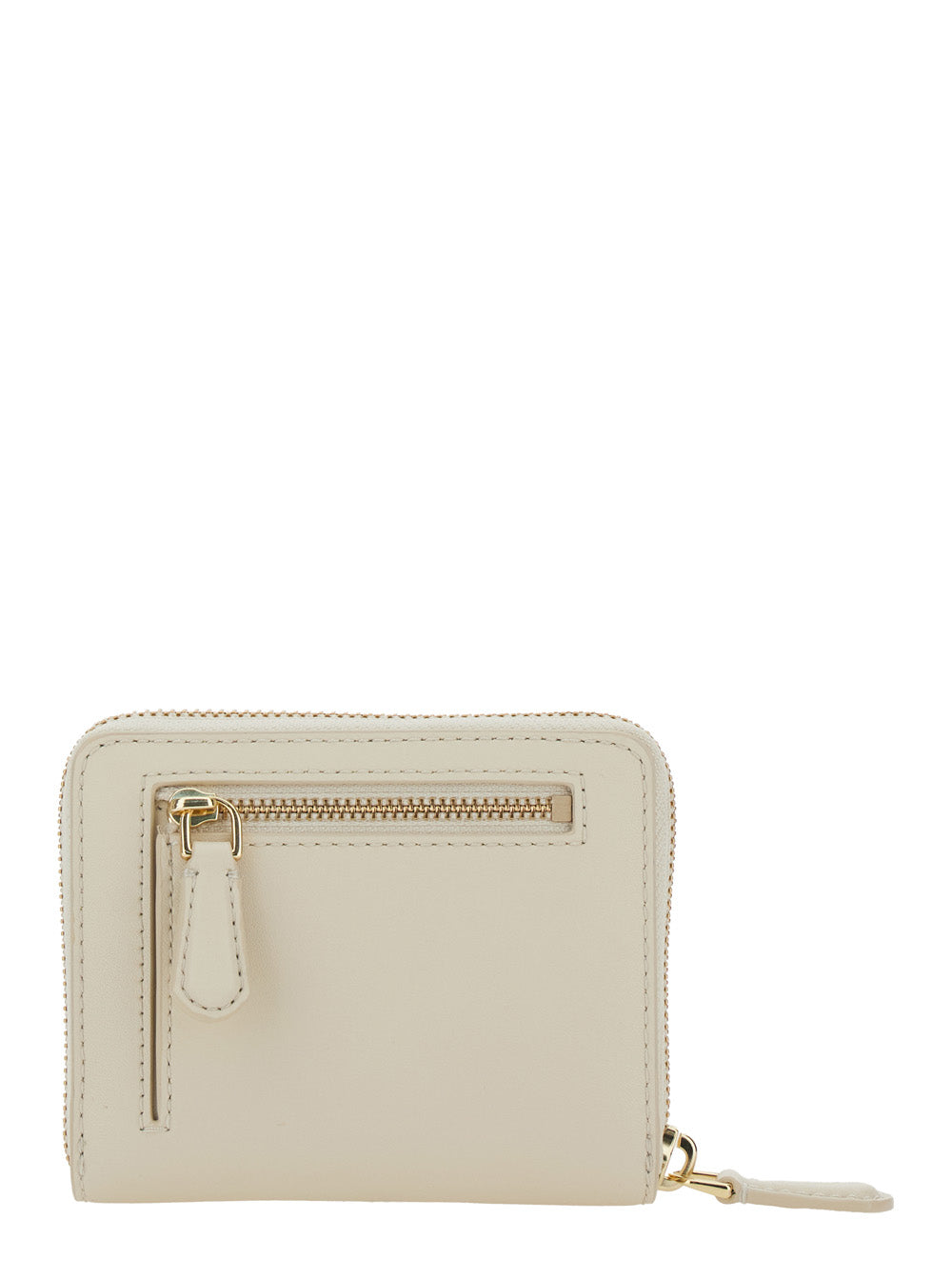 Wallet The Slim Compact with Logo Lettering on Front in White Leather for Women Split Cow Products