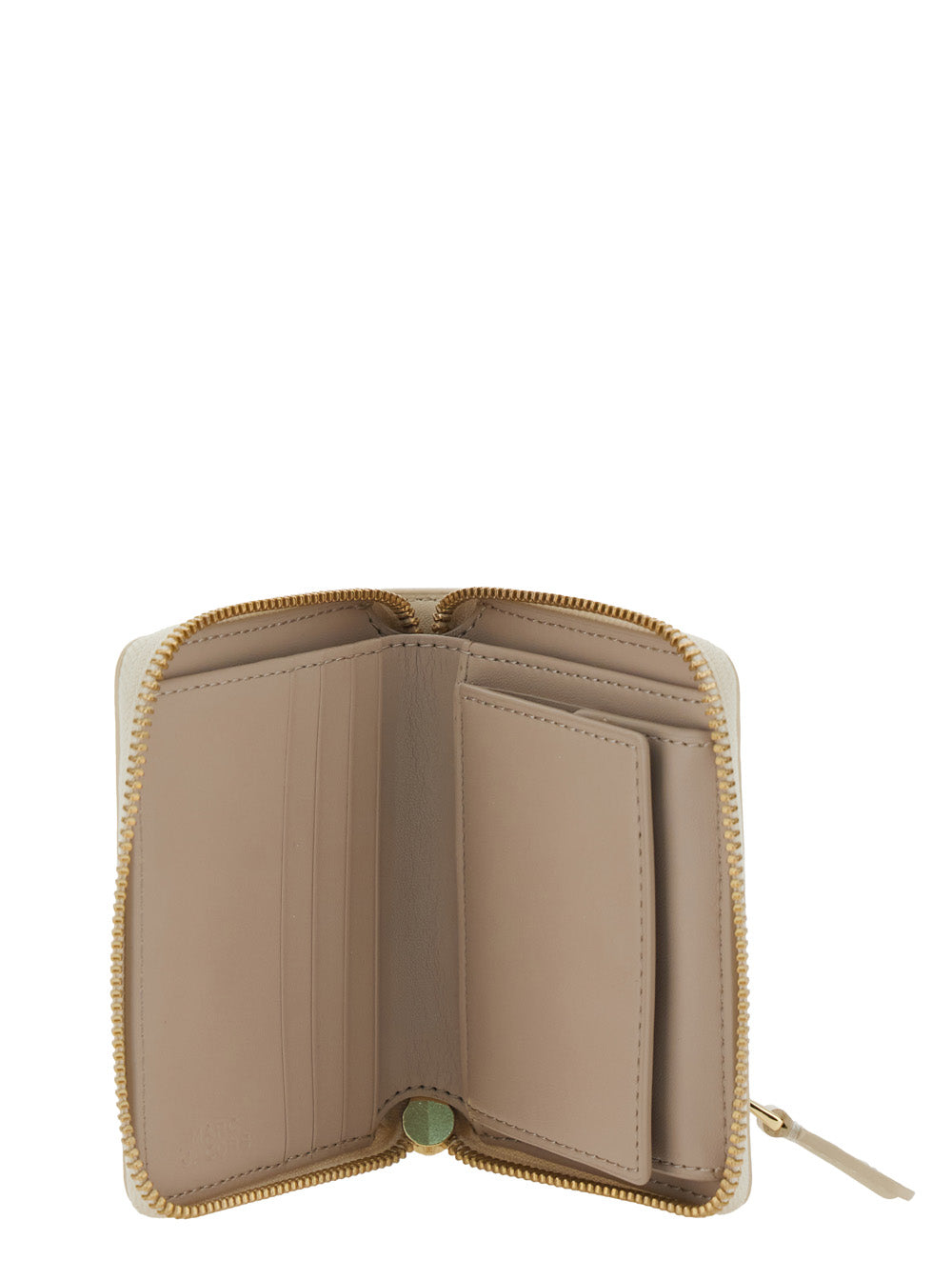 Wallet The Slim Compact with Logo Lettering on Front in White Leather for Women Split Cow Products