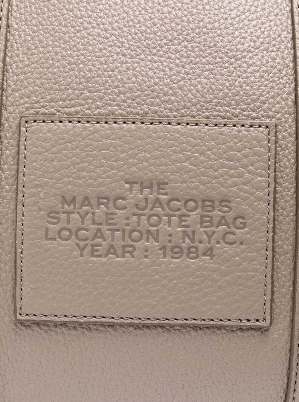 The Tote Bag Medium with Hammered Leather Logo Beige Women Cow Hand