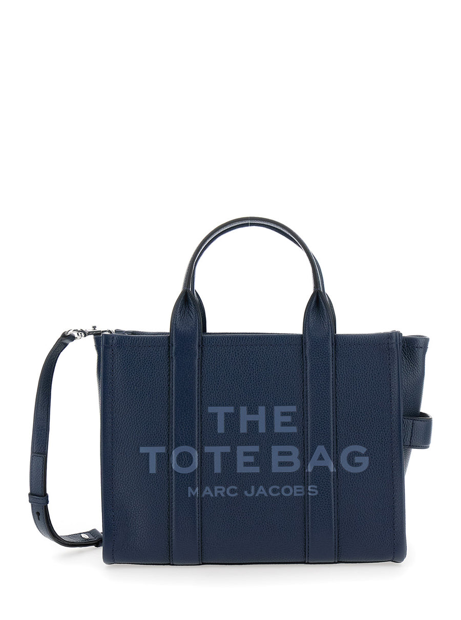 Tote Bag Media Hammered Blue Leather Cow Handbags